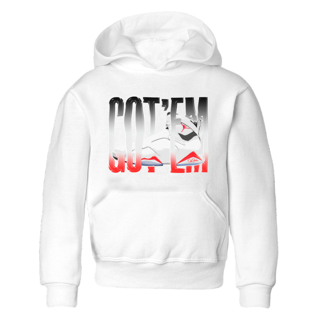 Air Jordan 7 Infrared Sneaker Match Tees Wiggling Gotem Streetwear Sneaker Shirt AJ7 Infrared Sneaker Release Tees Kids Shirts White 2