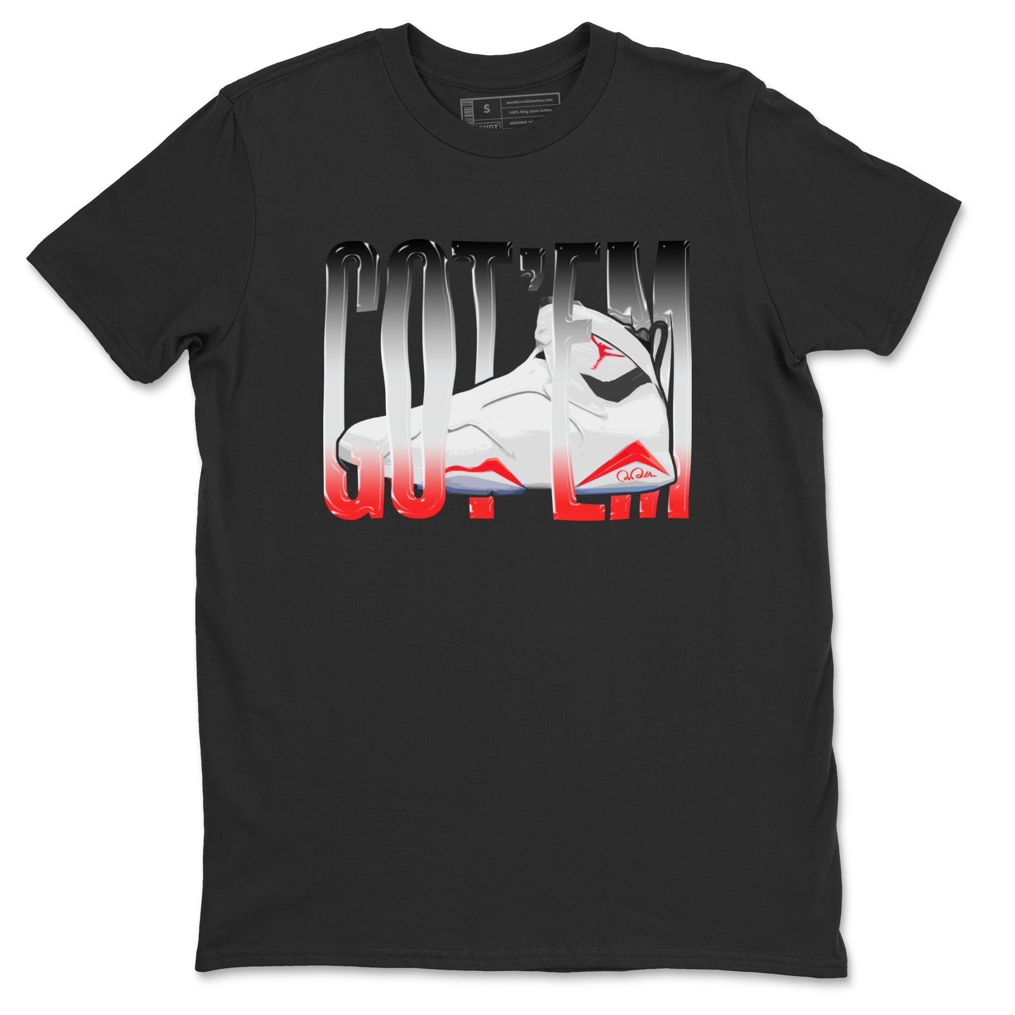Air Jordan 7 Infrared Sneaker Match Tees Wiggling Gotem Streetwear Sneaker Shirt AJ7 Infrared Sneaker Release Tees Unisex Shirts Black 2
