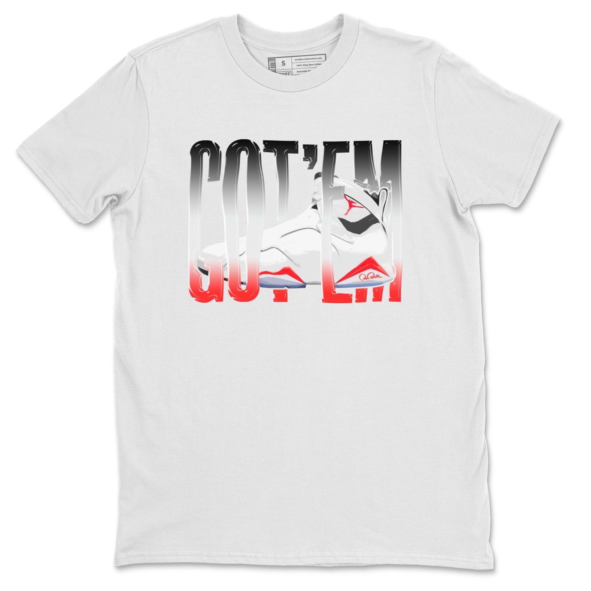 Air Jordan 7 Infrared Sneaker Match Tees Wiggling Gotem Streetwear Sneaker Shirt AJ7 Infrared Sneaker Release Tees Unisex Shirts White 2