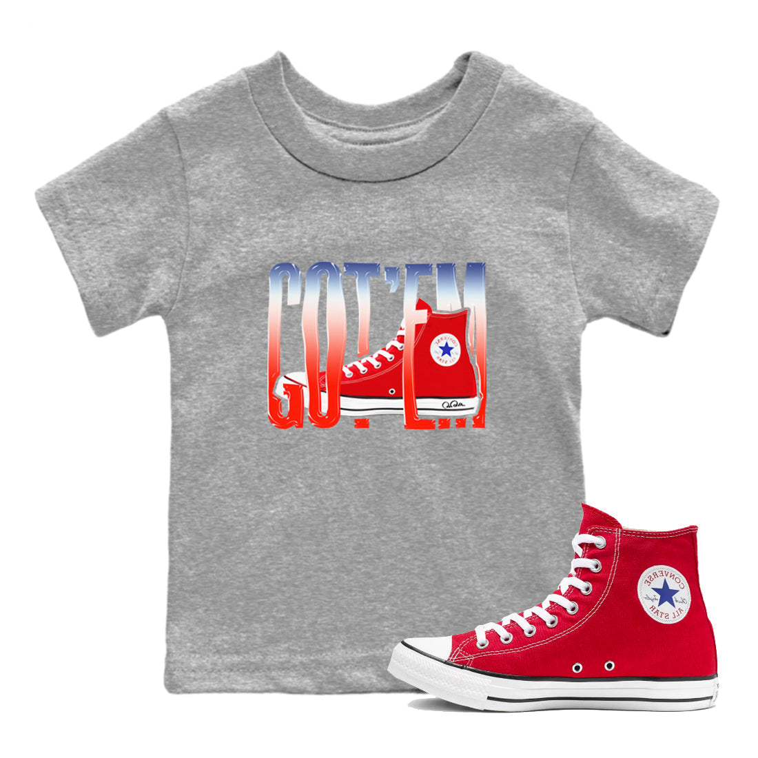 Converse High Top Red shirt to match sneakers Wiggling Gotem sneaker tees Shoes Match Converse High Top Red Drip Gear Zone Sneaker Tee Baby Toddler Heather Grey 1 T-Shirt