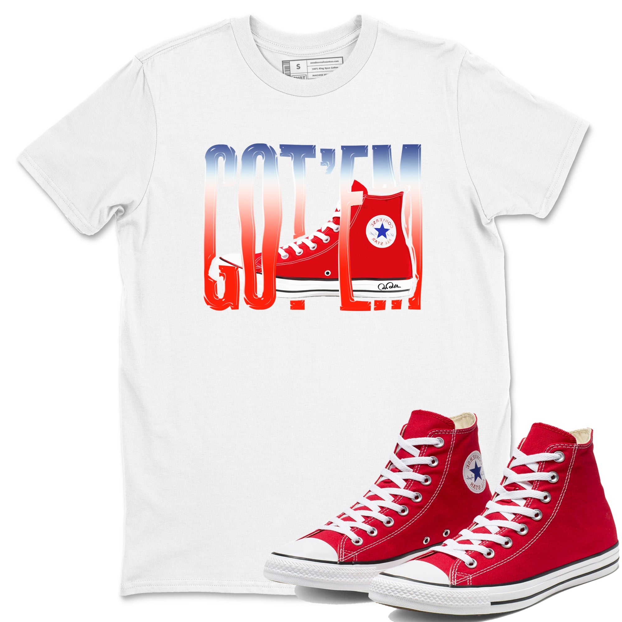 Converse High Top Red shirt to match sneakers Wiggling Gotem sneaker tees Shoes Match Converse High Top Red Drip Gear Zone Sneaker Tee Unisex White 1 T-Shirt