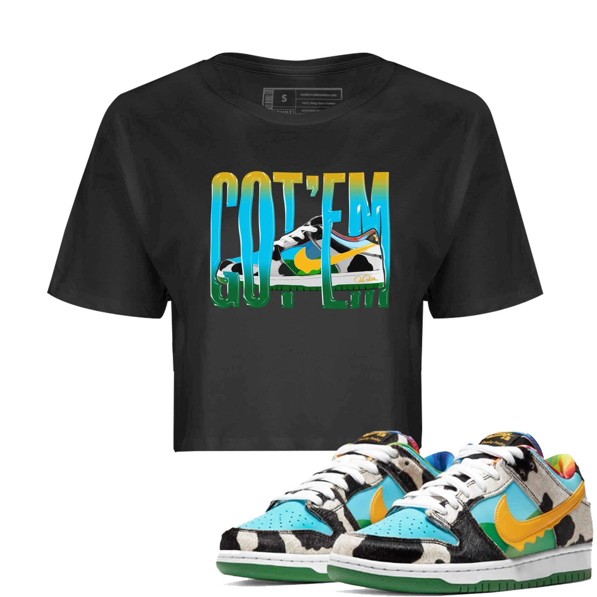 Dunk Chunky Dunky Sneaker Match Tees Wiggling Gotem Streetwear Sneaker Shirt Nike SB Ben's Jerrys Sneaker Release Tees Women's Shirts Black 1
