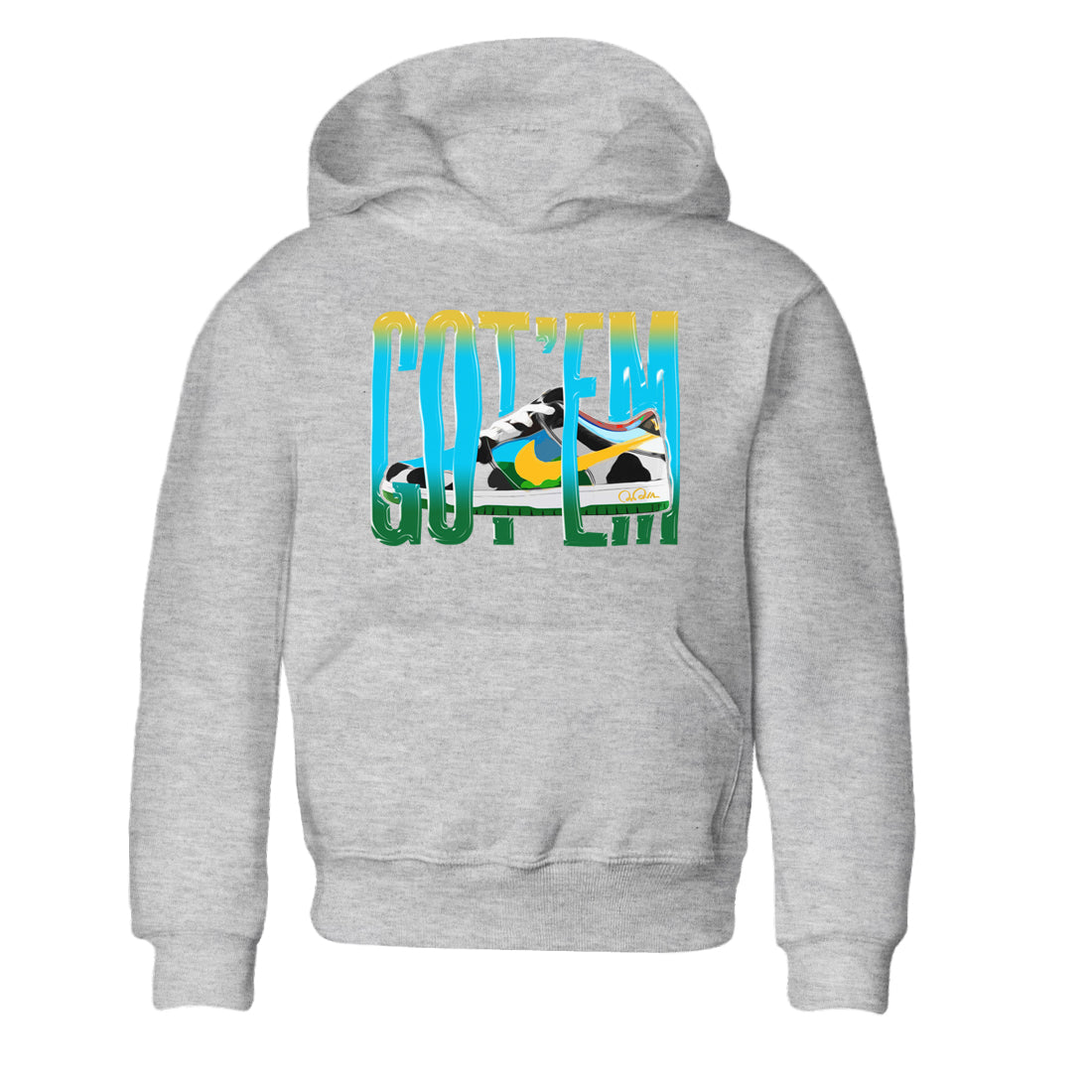 Dunk Chunky Dunky Sneaker Match Tees Wiggling Gotem Streetwear Sneaker Shirt Nike SB Ben's Jerrys Sneaker Release Tees Kids Shirts Heather Grey 2