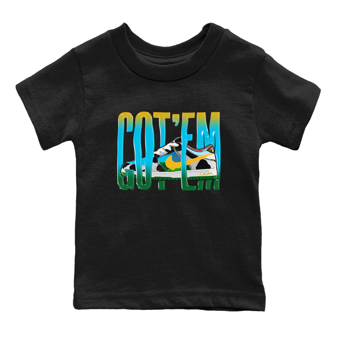 Dunk Chunky Dunky Sneaker Match Tees Wiggling Gotem Streetwear Sneaker Shirt Nike SB Ben's Jerrys Sneaker Release Tees Kids Shirts Black 2