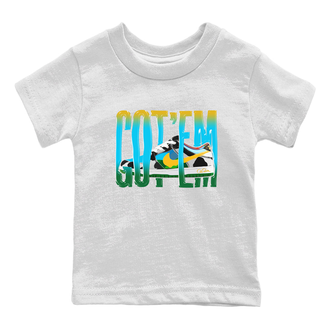 Dunk Chunky Dunky Sneaker Match Tees Wiggling Gotem Streetwear Sneaker Shirt Nike SB Ben's Jerrys Sneaker Release Tees Kids Shirts White 2