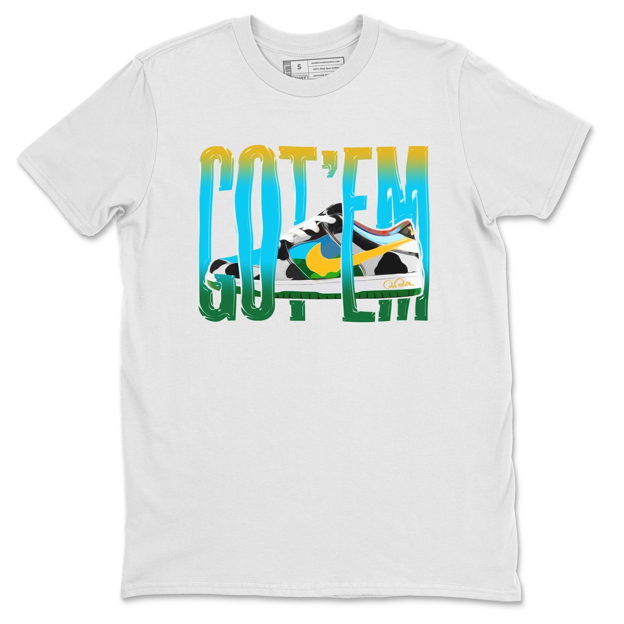 Dunk Chunky Dunky Sneaker Match Tees Wiggling Gotem Streetwear Sneaker Shirt Nike SB Ben's Jerrys Sneaker Release Tees Unisex Shirts White 2