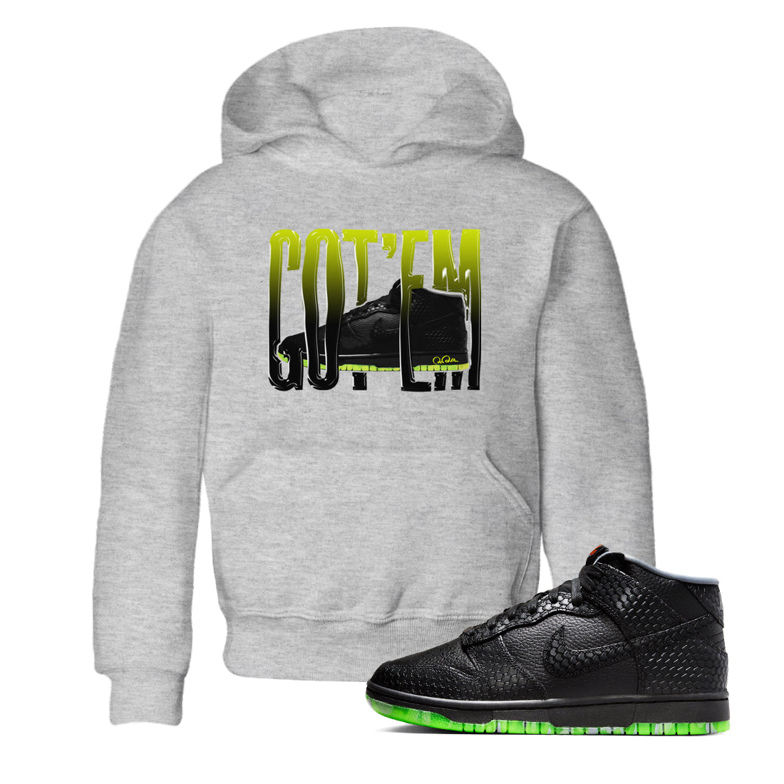 Dunk Halloween shirt to match jordans Wiggling Gotem sneaker tees halloween horror nights Nike Dunk Halloween Drip Gear Zone Baby Toddler Heather Grey 1 T-Shirt