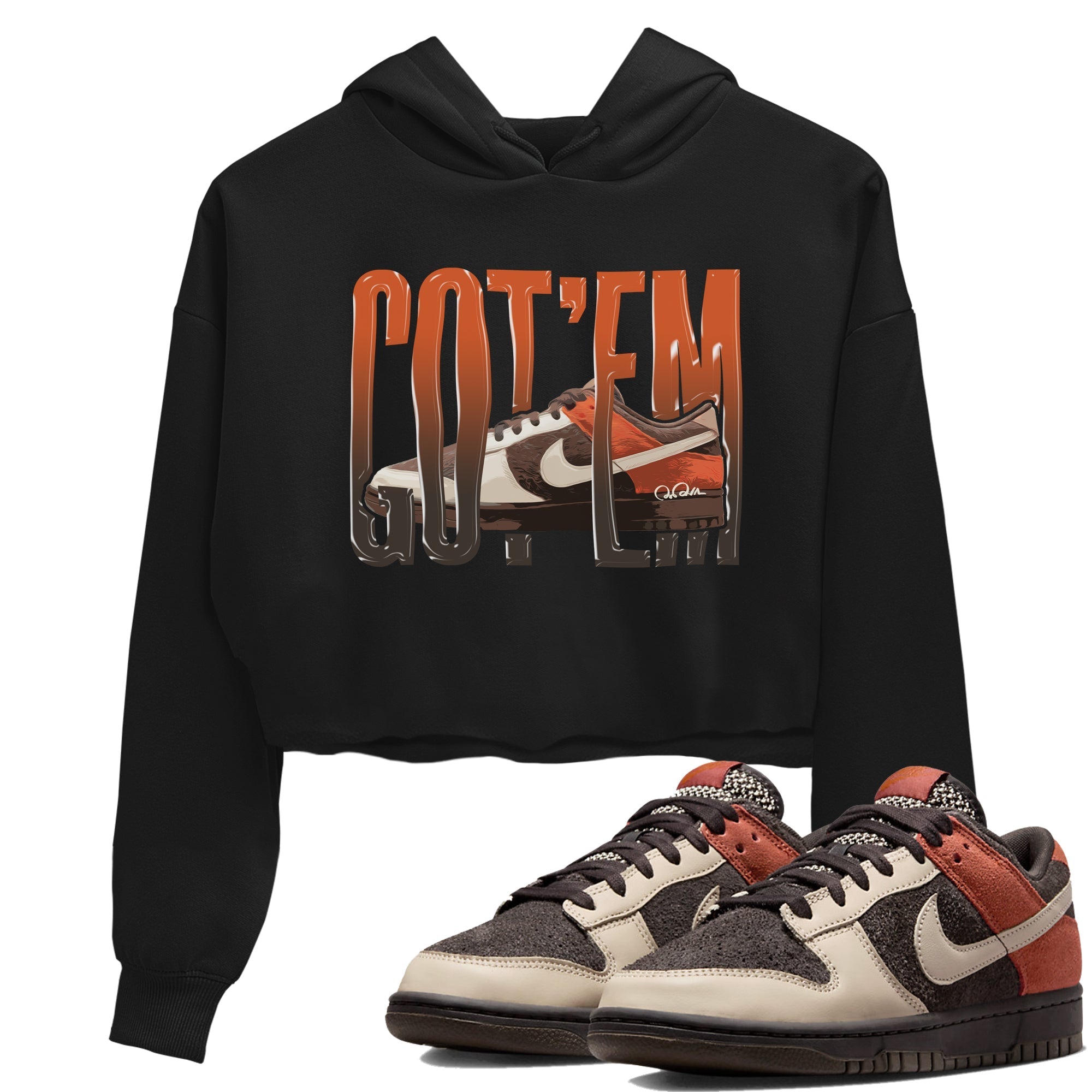 Dunk Red Panda shirt to match jordans Wiggling Gotem sneaker tees Nike Dunk Low Red Panda Drip Gear Zone Sneaker T-Shirts Black 1 Crop T-Shirt