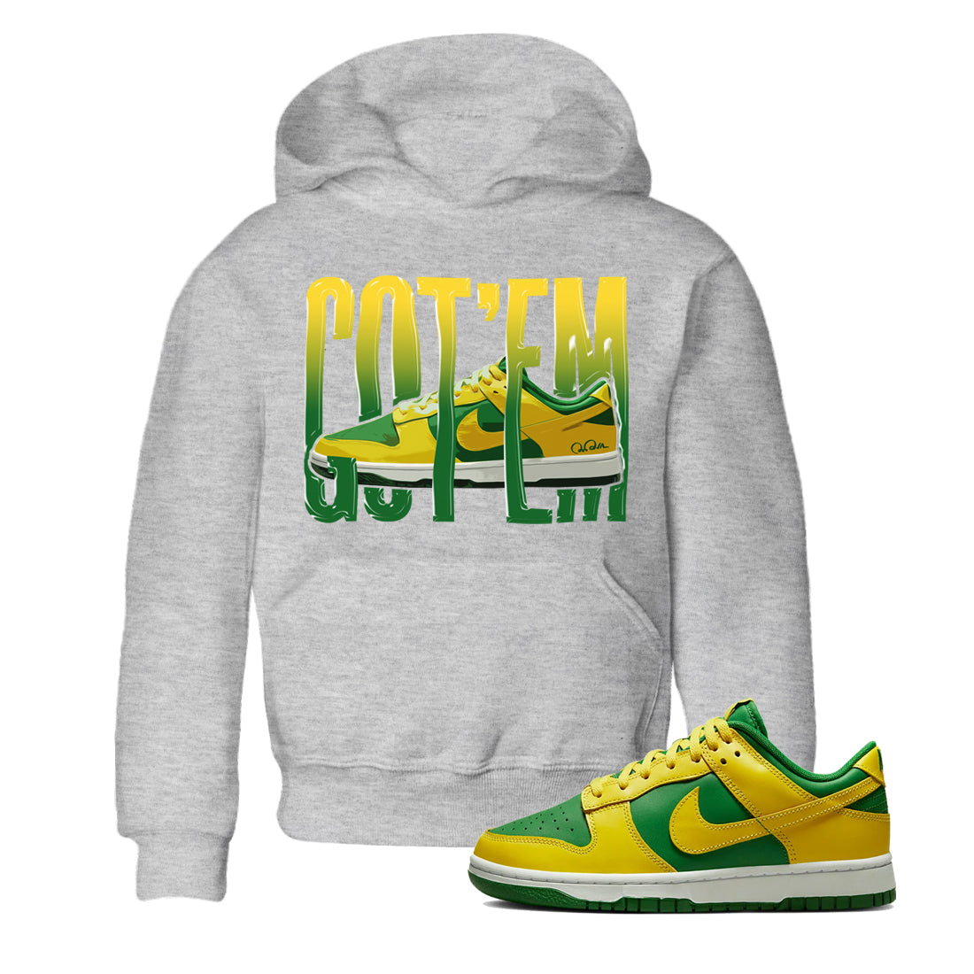 Dunk Reverse Brazil Sneaker Match Tees Wiggling Gotem Sneaker Tees Dunk Reverse Brazil Jordan to match sneaker T-Shirt Kids Shirts