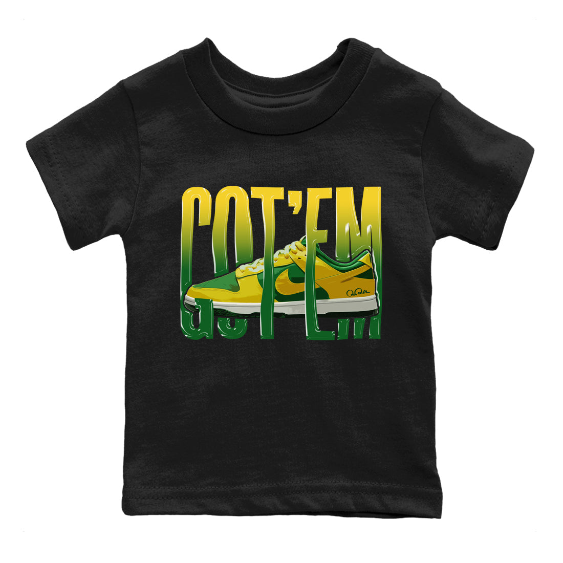 Dunk Reverse Brazil Sneaker Match Tees Wiggling Gotem Sneaker Tees Dunk Reverse Brazil Jordan to match sneaker T-Shirt Kids Shirts
