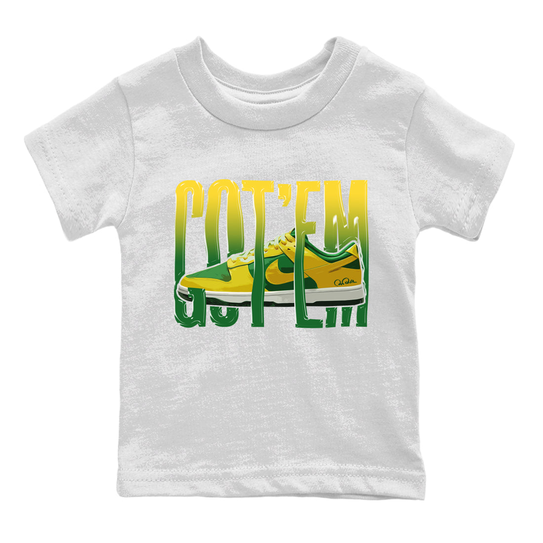 Dunk Reverse Brazil Sneaker Match Tees Wiggling Gotem Sneaker Tees Dunk Reverse Brazil Jordan to match sneaker T-Shirt Kids Shirts