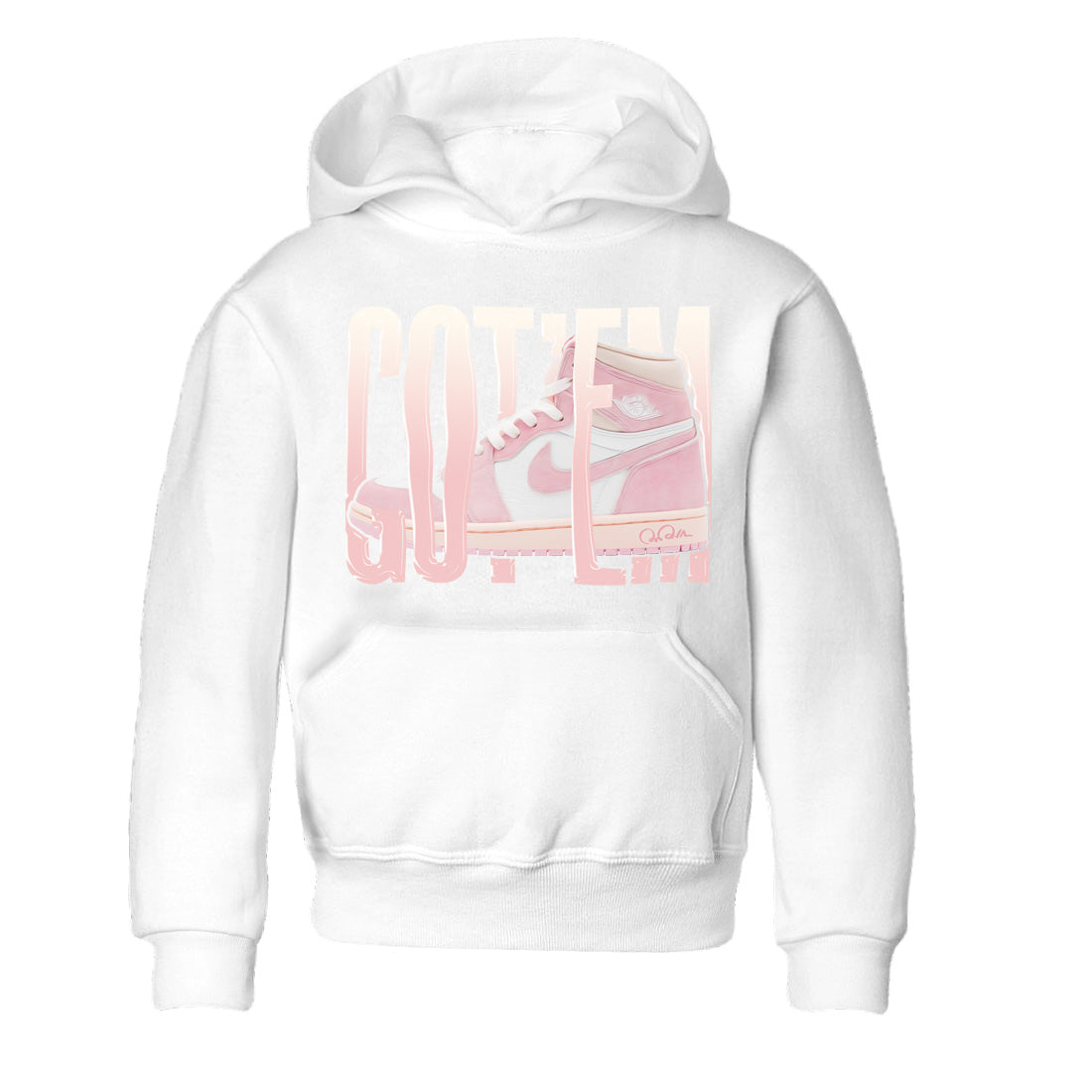 AJ1 Retro High OG Washed Pink Sneaker Match Tees Wiggling Gotem Streetwear Sneaker Shirt AJ1 Retro High OG Washed Pink Sneaker Release Tees Kids Shirts White 2