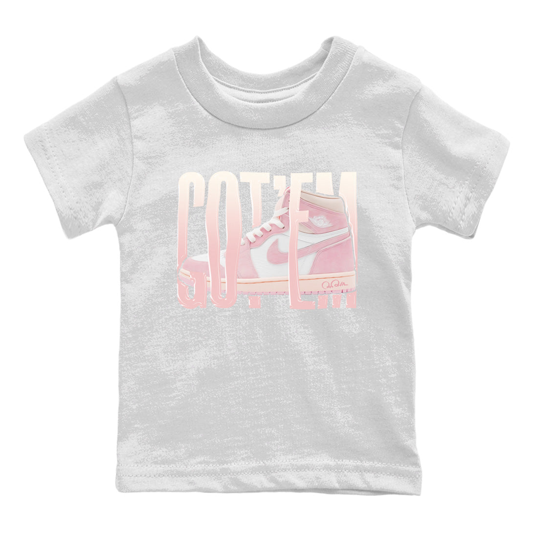AJ1 Retro High OG Washed Pink Sneaker Match Tees Wiggling Gotem Streetwear Sneaker Shirt AJ1 Retro High OG Washed Pink Sneaker Release Tees Kids Shirts White 2