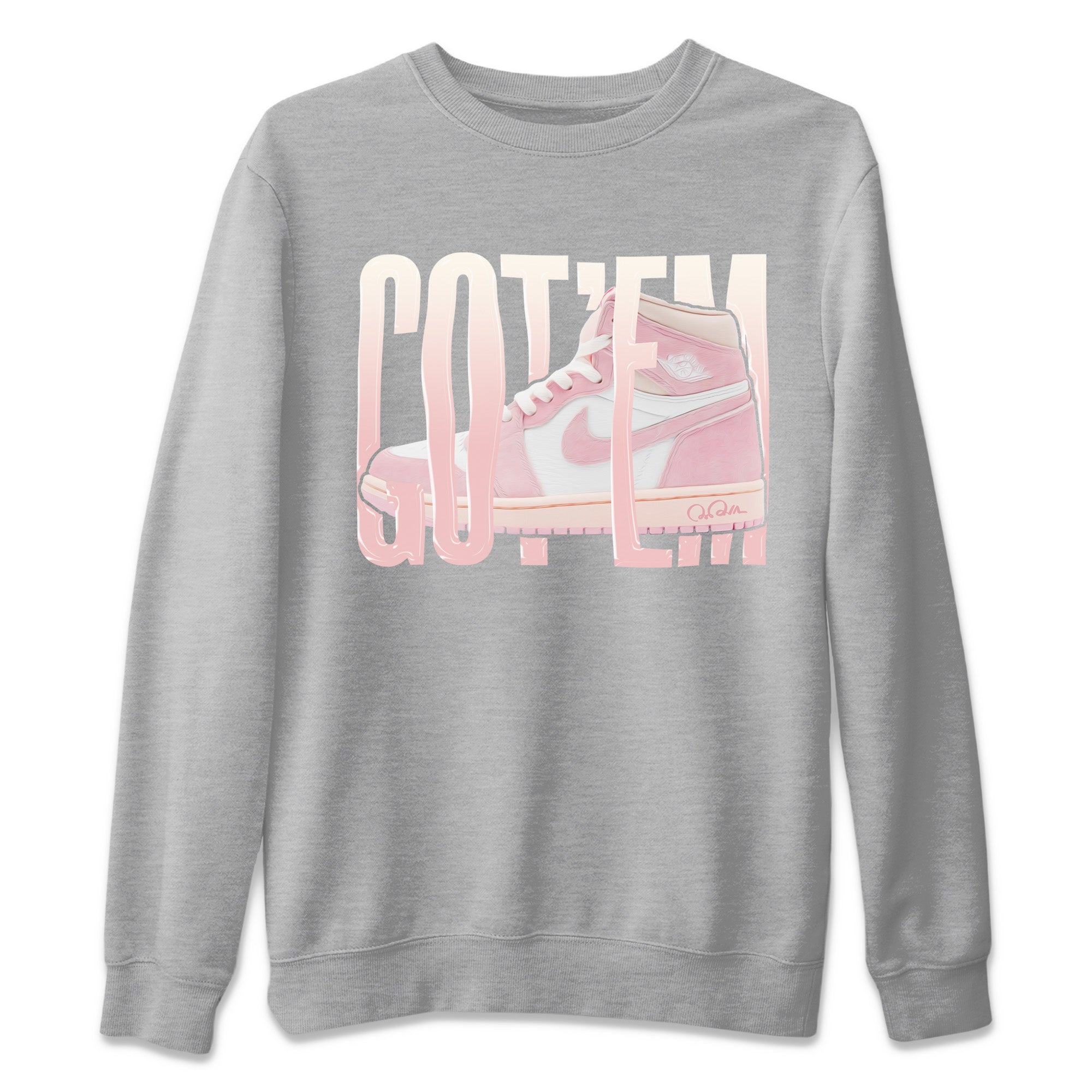 AJ1 Retro High OG Washed Pink Sneaker Match Tees Wiggling Gotem Streetwear Sneaker Shirt AJ1 Retro High OG Washed Pink Sneaker Release Tees Unisex Shirts Heather Grey 2