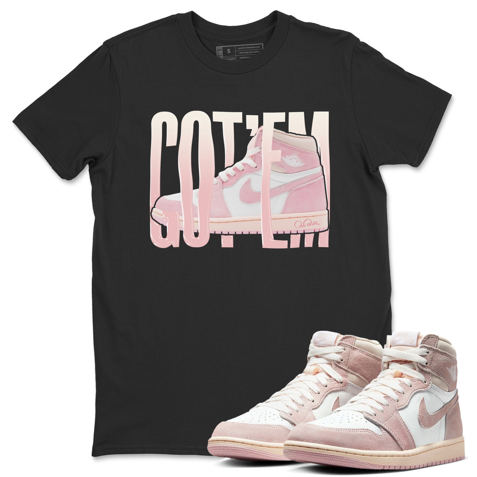 AJ1 Retro High OG Washed Pink Sneaker Match Tees Wiggling Gotem Streetwear Sneaker Shirt AJ1 Retro High OG Washed Pink Sneaker Release Tees Unisex Shirts Black 1