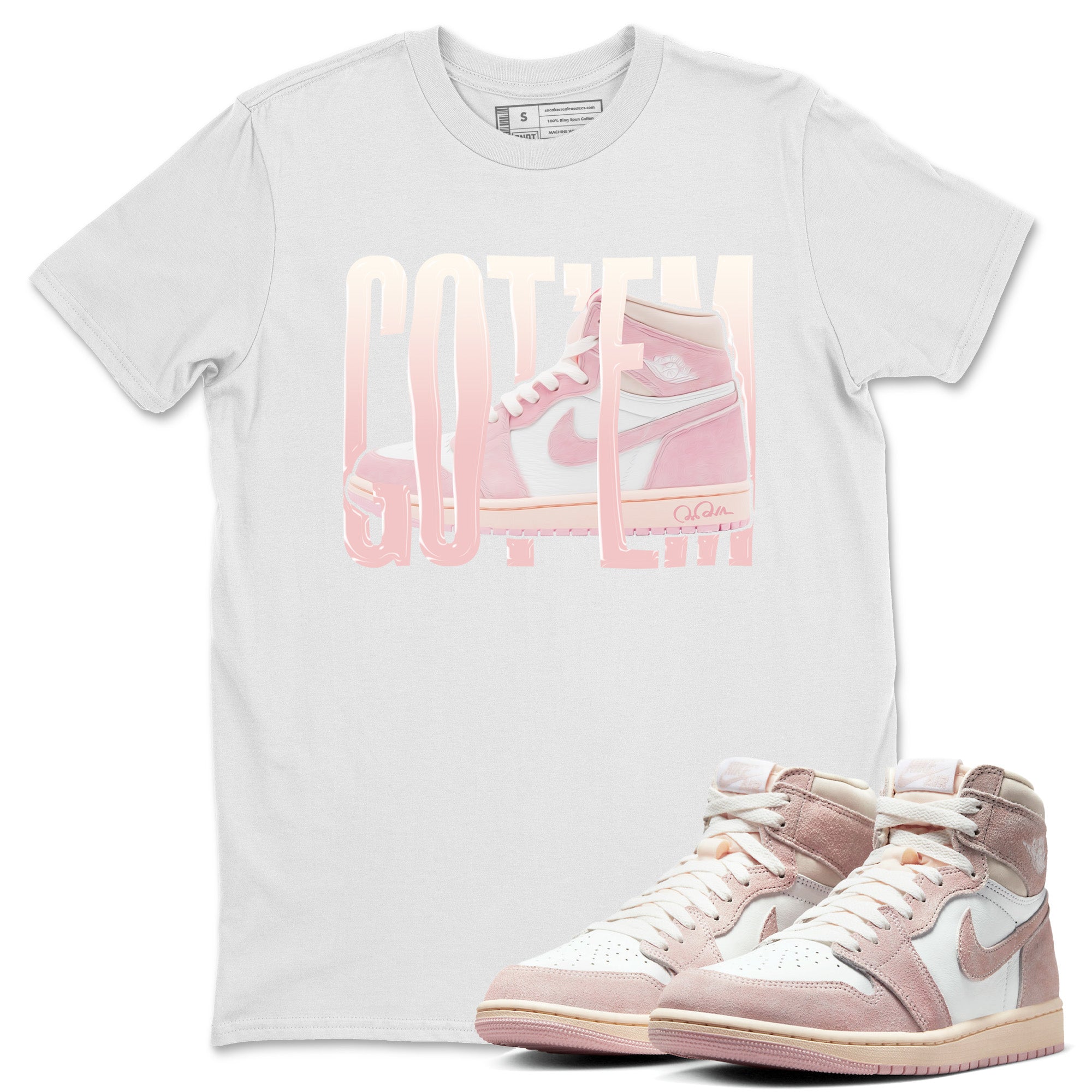 AJ1 Retro High OG Washed Pink Sneaker Match Tees Wiggling Gotem Streetwear Sneaker Shirt AJ1 Retro High OG Washed Pink Sneaker Release Tees Unisex Shirts White 1