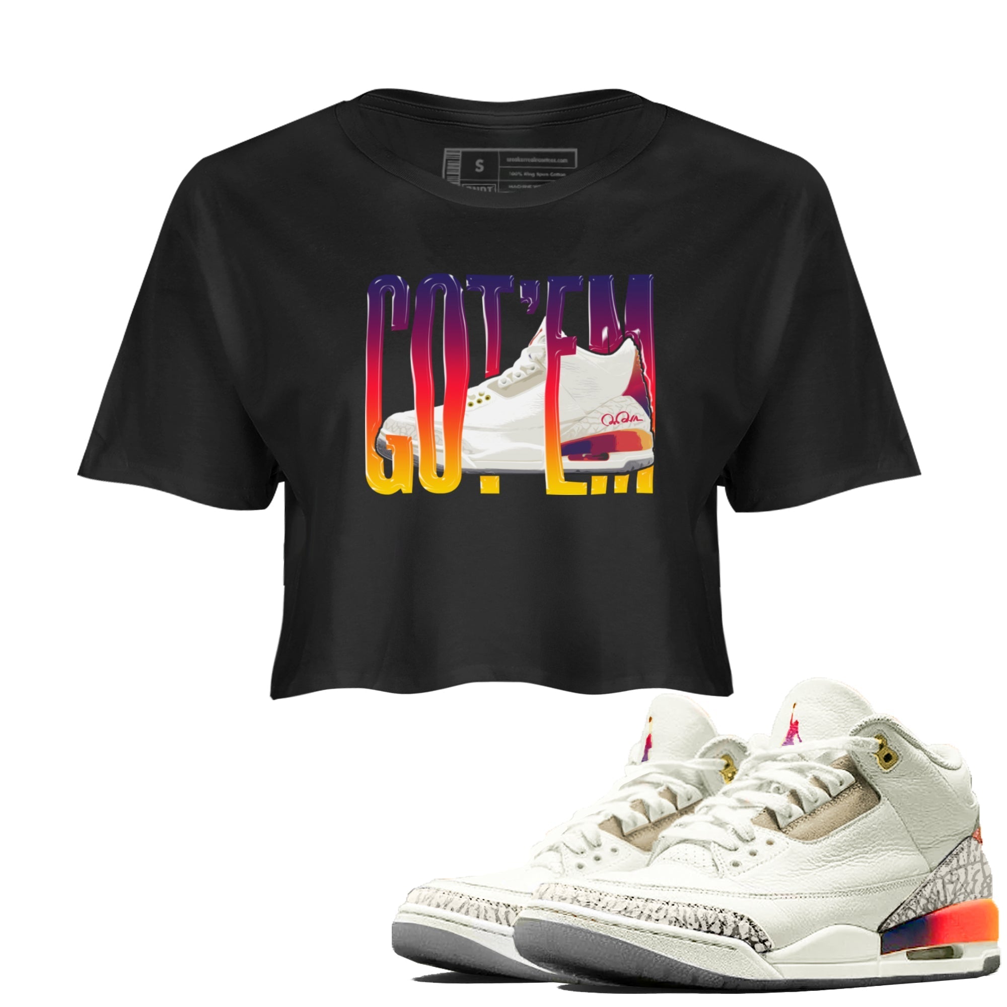 Air Jordan 3 J Balvin shirt to match jordans Wiggling Gottem Streetwear Sneaker Shirt AJ3 Balvin  Drip Gear Zone Sneaker Matching Clothing LGBTQ Gay Pride T-Shirt Black 1 Crop T-Shirt