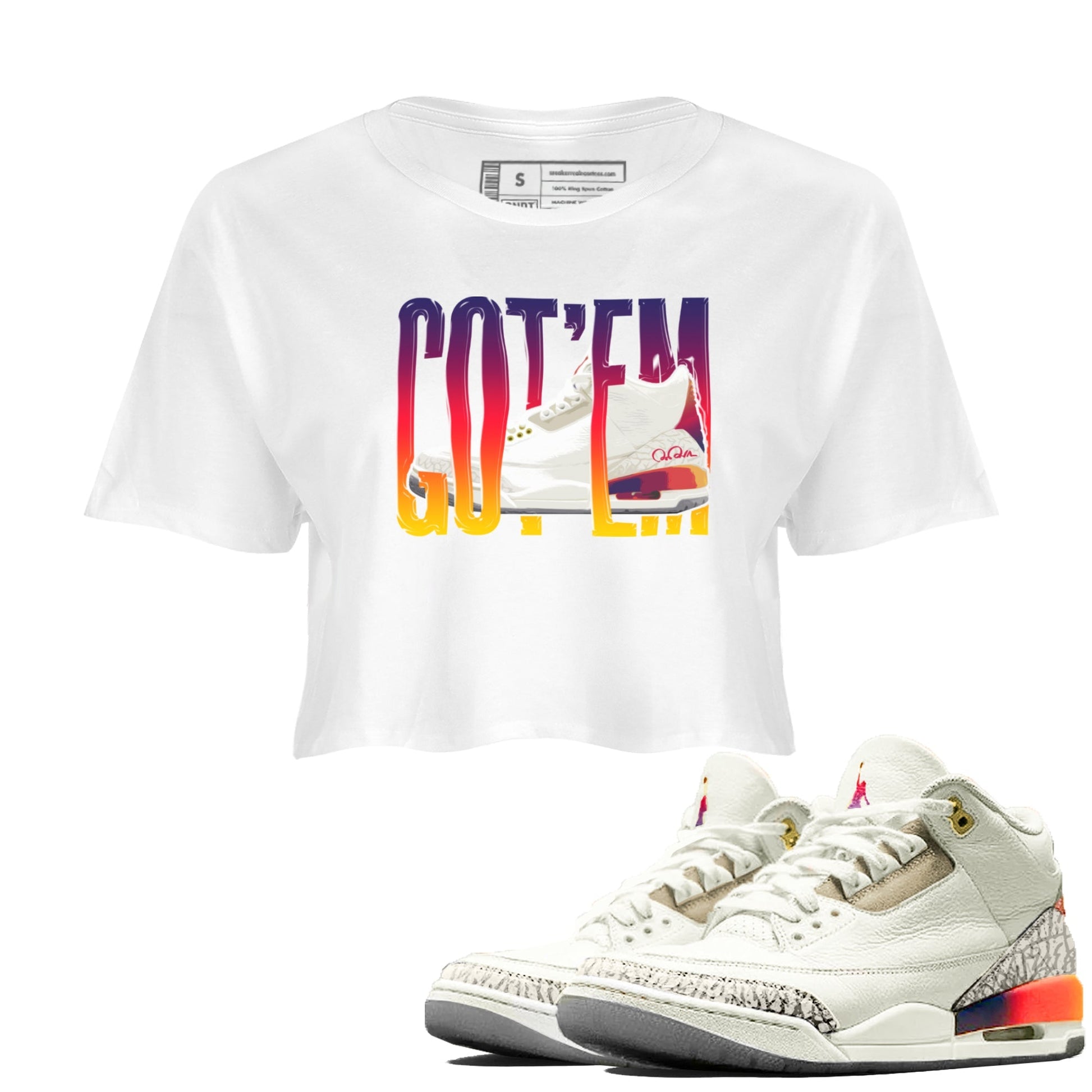 Air Jordan 3 J Balvin shirt to match jordans Wiggling Gottem Streetwear Sneaker Shirt AJ3 Balvin  Drip Gear Zone Sneaker Matching Clothing LGBTQ Gay Pride T-Shirt White 1 Crop T-Shirt