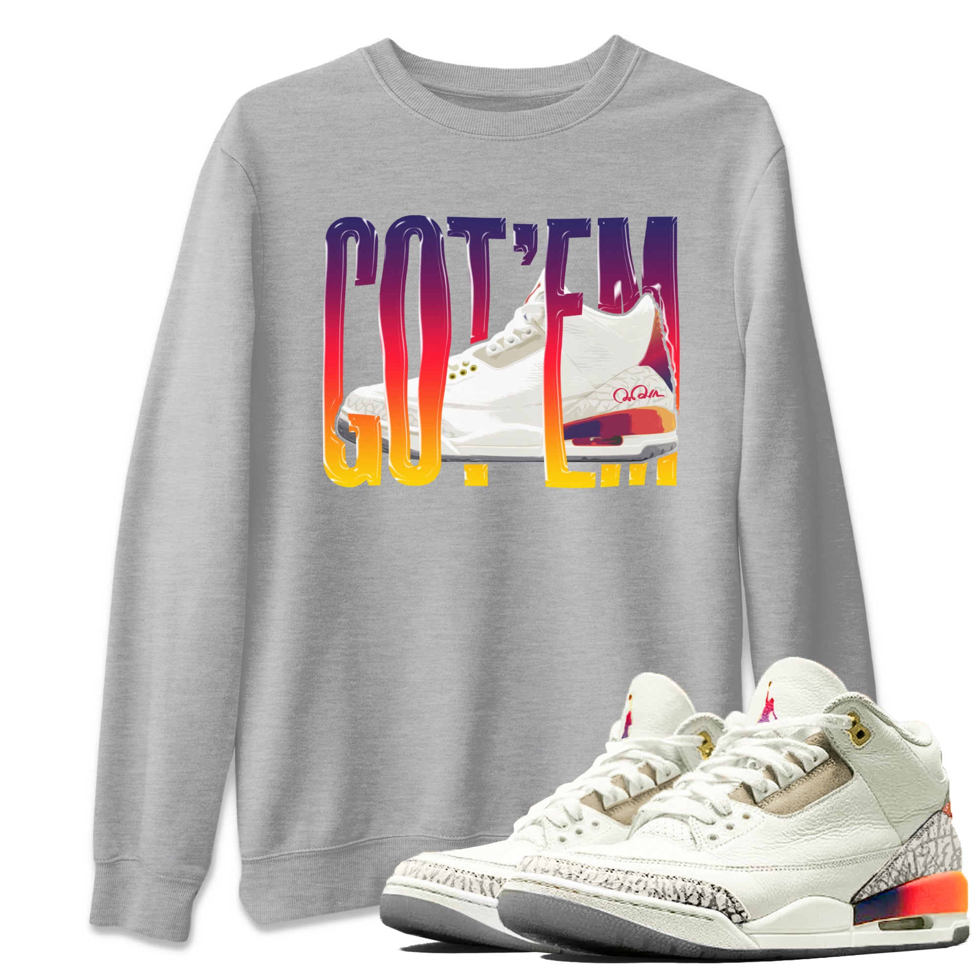 Air Jordan 3 J Balvin shirt to match jordans Wiggling Gottem Streetwear Sneaker Shirt AJ3 Balvin  Drip Gear Zone Sneaker Matching Clothing LGBTQ Gay Pride T-Shirt Unisex Heather Grey 1 T-Shirt