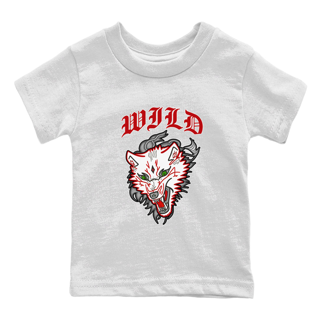Air Jordan 13 Wolf Grey Sneaker Match Tees Wild Animal Sneaker Tees AJ13 Wolf Grey Sneaker Release Tees Kids Shirts White 2