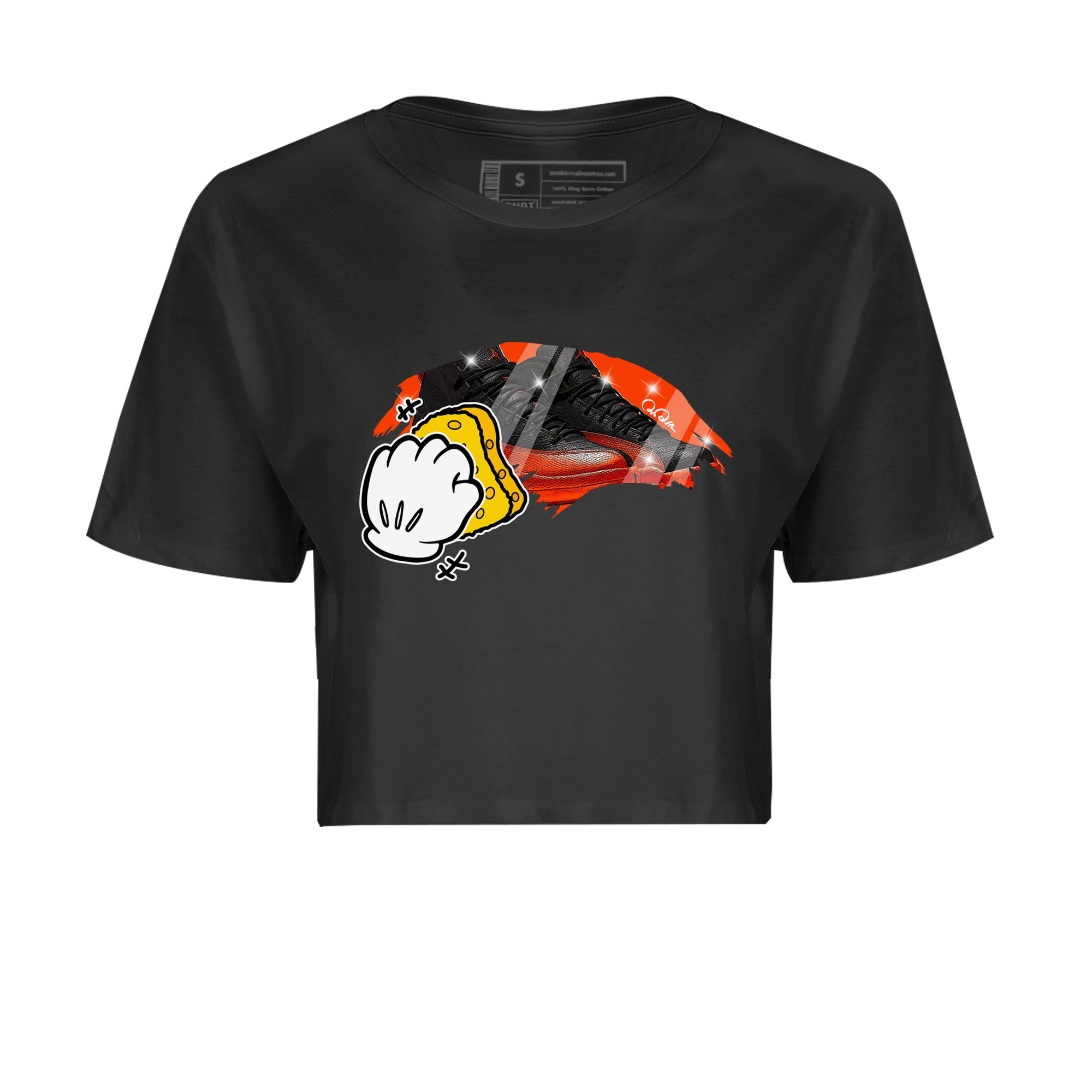 Air Jordan 12 Brilliant Orange Sneaker Match Tees Wiping Streetwear Sneaker Shirt AJ12 Brilliant Orange Sneaker Release Tees Women's Shirts Black 2