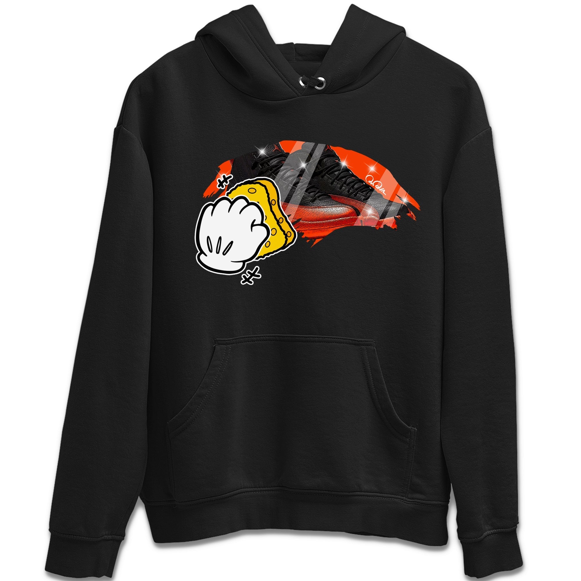 Air Jordan 12 Brilliant Orange Sneaker Match Tees Wiping Streetwear Sneaker Shirt AJ12 Brilliant Orange Sneaker Release Tees Unisex Shirts Black 2