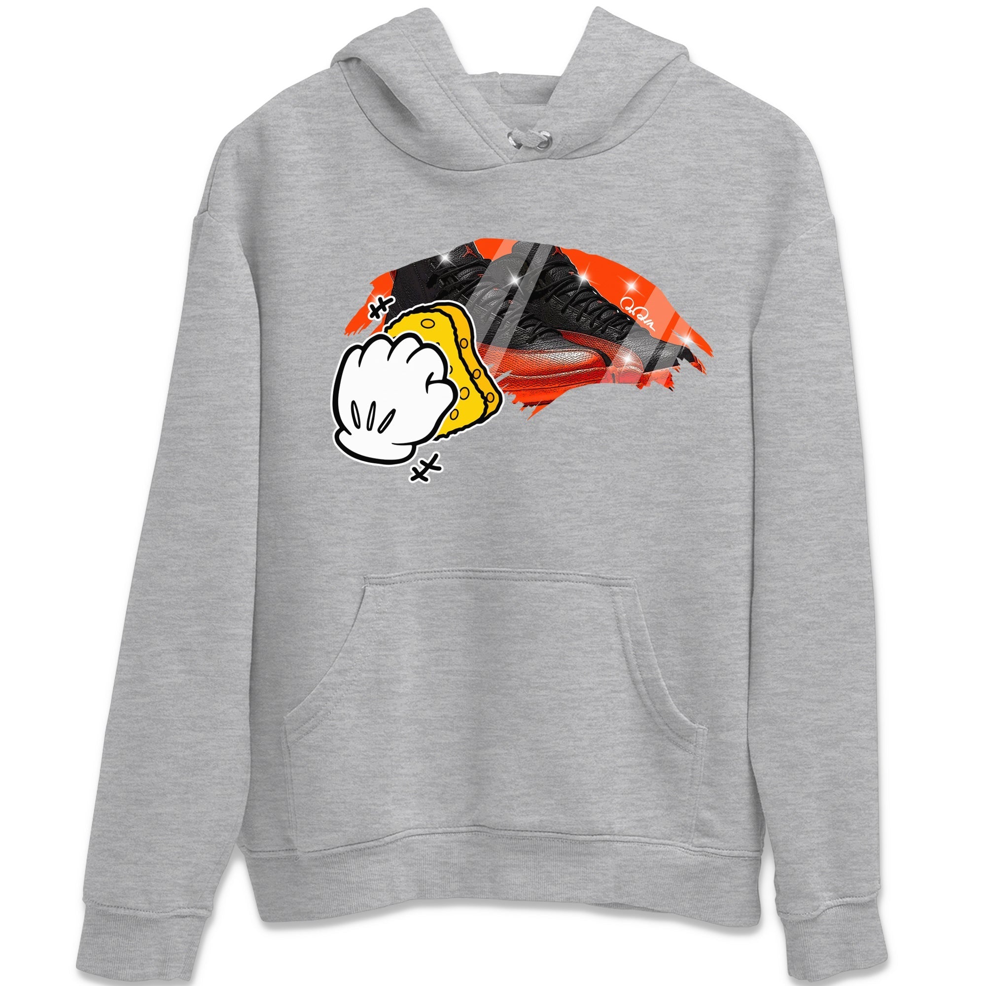 Air Jordan 12 Brilliant Orange Sneaker Match Tees Wiping Streetwear Sneaker Shirt AJ12 Brilliant Orange Sneaker Release Tees Unisex Shirts Heather Grey 2