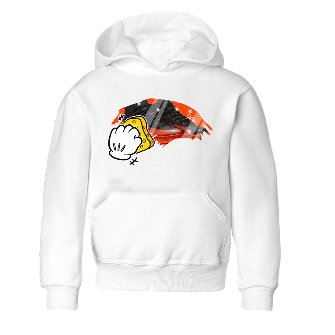 Air Jordan 12 Brilliant Orange Sneaker Match Tees Wiping Streetwear Sneaker Shirt AJ12 Brilliant Orange Sneaker Release Tees Kids Shirts White 2