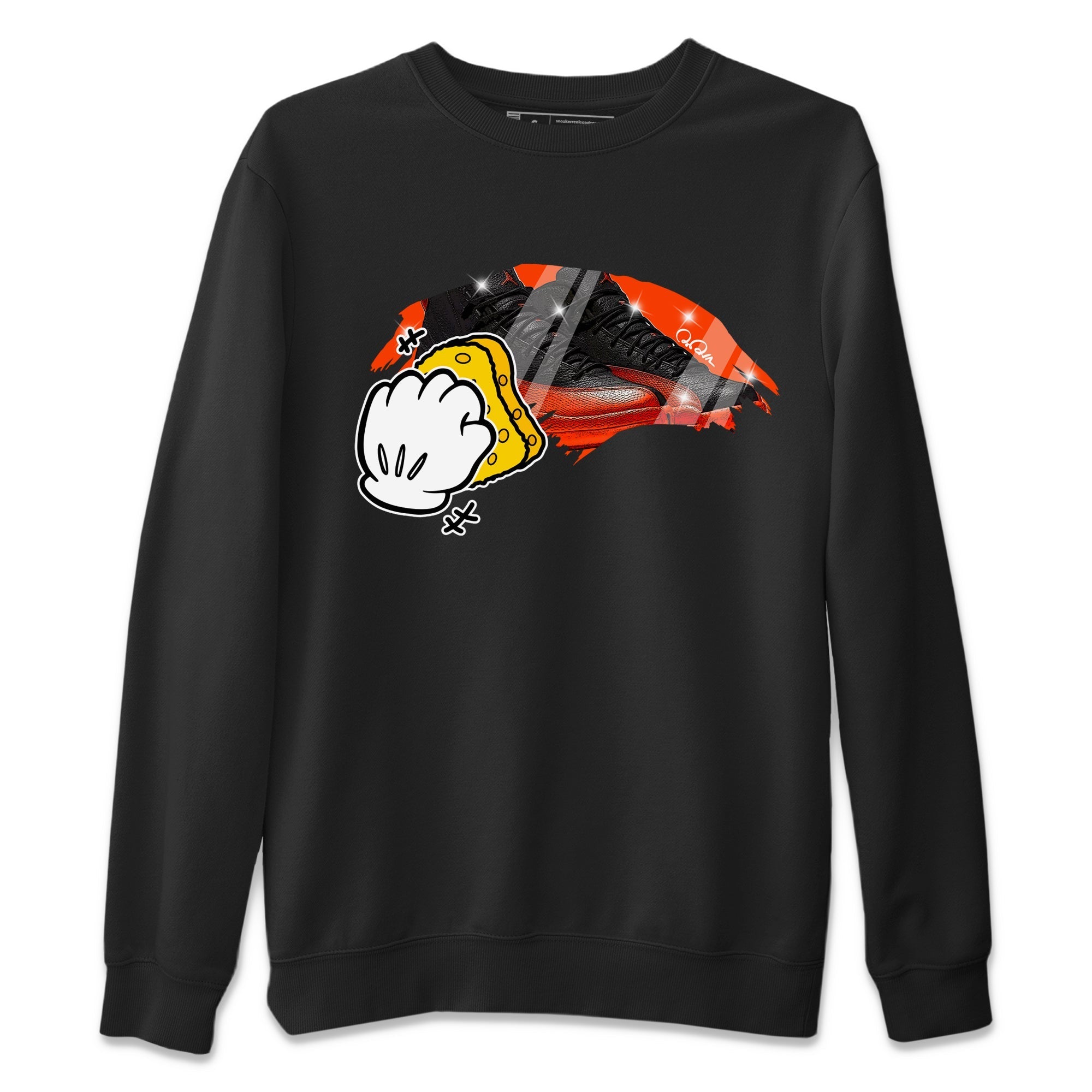 Air Jordan 12 Brilliant Orange Sneaker Match Tees Wiping Streetwear Sneaker Shirt AJ12 Brilliant Orange Sneaker Release Tees Unisex Shirts Black 2