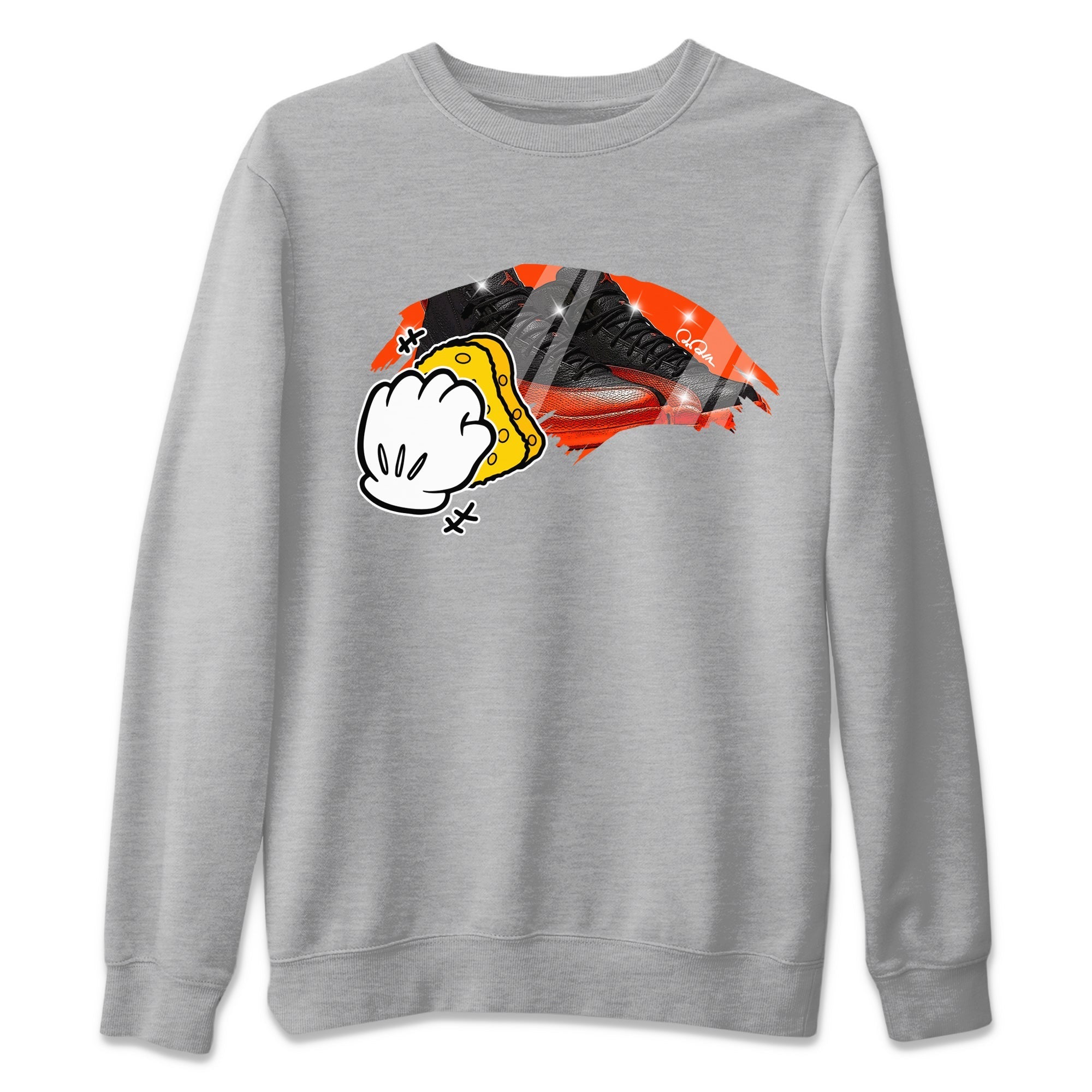 Air Jordan 12 Brilliant Orange Sneaker Match Tees Wiping Streetwear Sneaker Shirt AJ12 Brilliant Orange Sneaker Release Tees Unisex Shirts Heather Grey 2