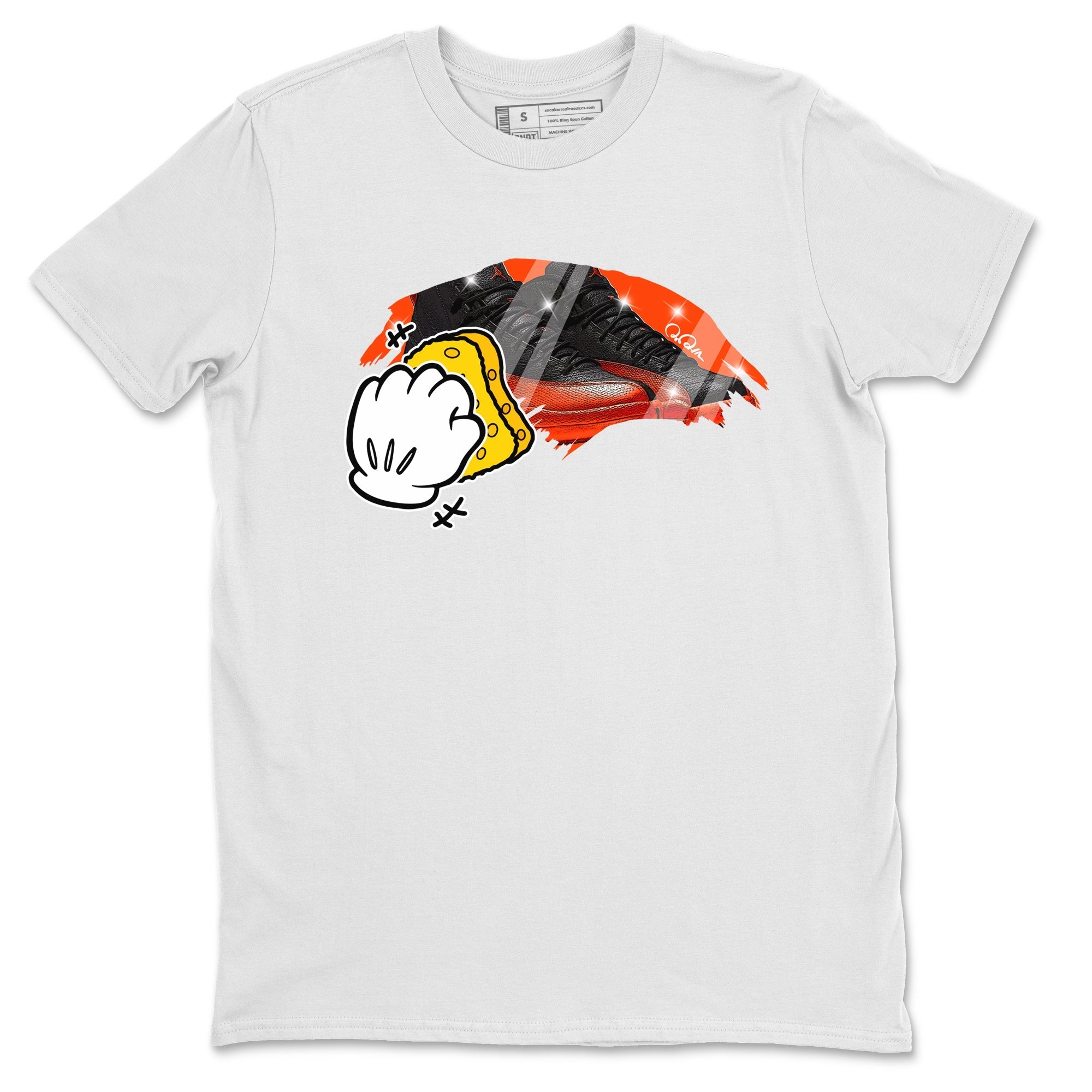 Air Jordan 12 Brilliant Orange Sneaker Match Tees Wiping Streetwear Sneaker Shirt AJ12 Brilliant Orange Sneaker Release Tees Unisex Shirts White 2