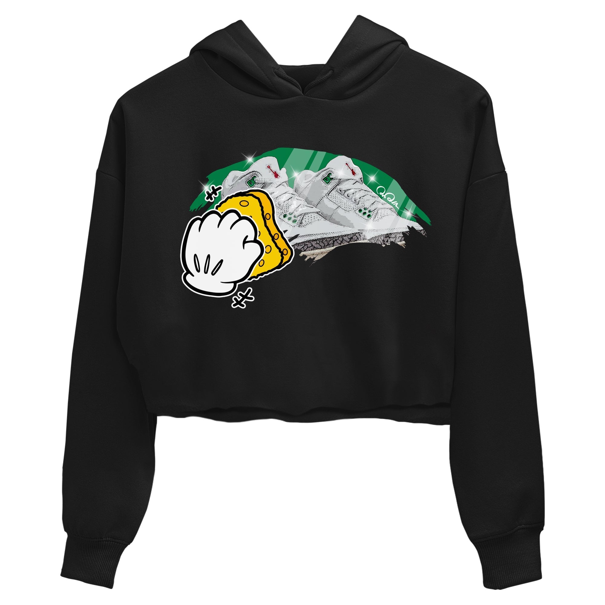 Air Jordan 3 Lucky Green Sneaker Match Tees Wiping Streetwear Sneaker Shirt AJ3 Lucky Green Sneaker Release Tees Women's Shirts Black 2