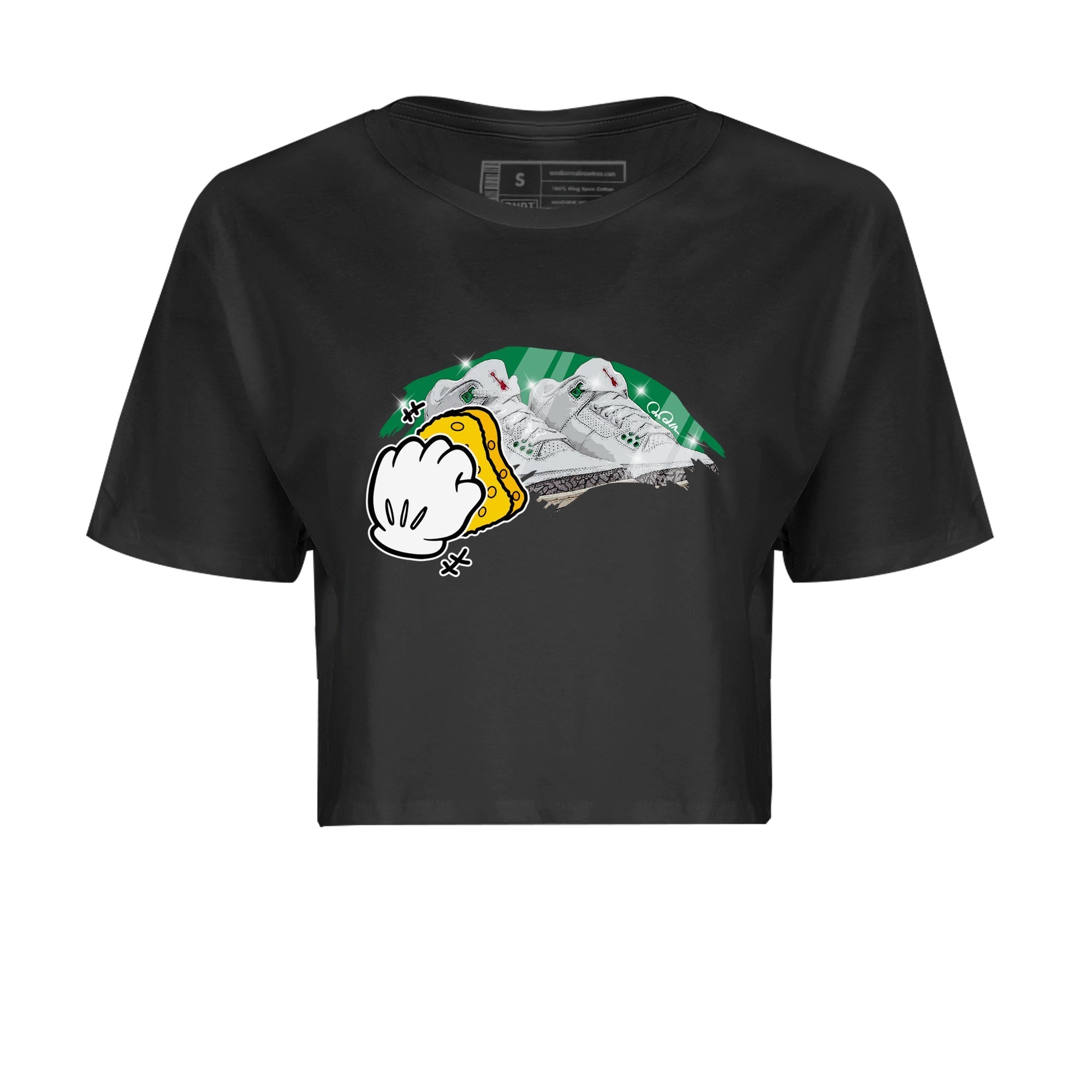 Air Jordan 3 Lucky Green Sneaker Match Tees Wiping Streetwear Sneaker Shirt AJ3 Lucky Green Sneaker Release Tees Women's Shirts Black 2