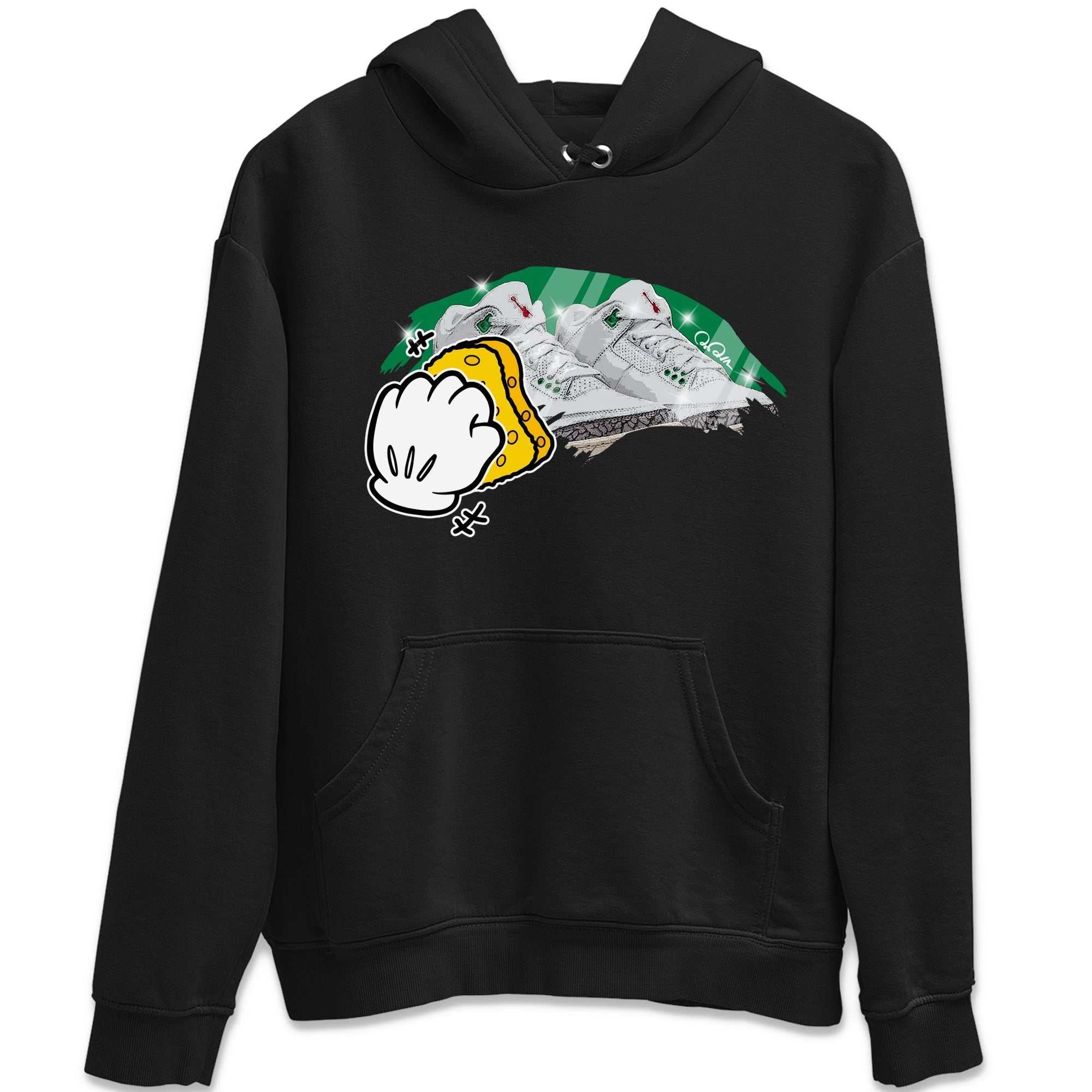 Air Jordan 3 Lucky Green Sneaker Match Tees Wiping Streetwear Sneaker Shirt AJ3 Lucky Green Sneaker Release Tees Unisex Shirts Black 2