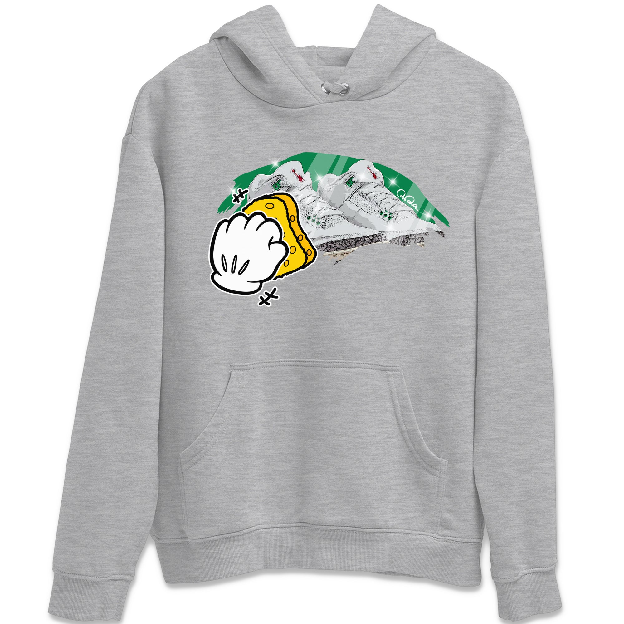 Air Jordan 3 Lucky Green Sneaker Match Tees Wiping Streetwear Sneaker Shirt AJ3 Lucky Green Sneaker Release Tees Unisex Shirts Heather Grey 2