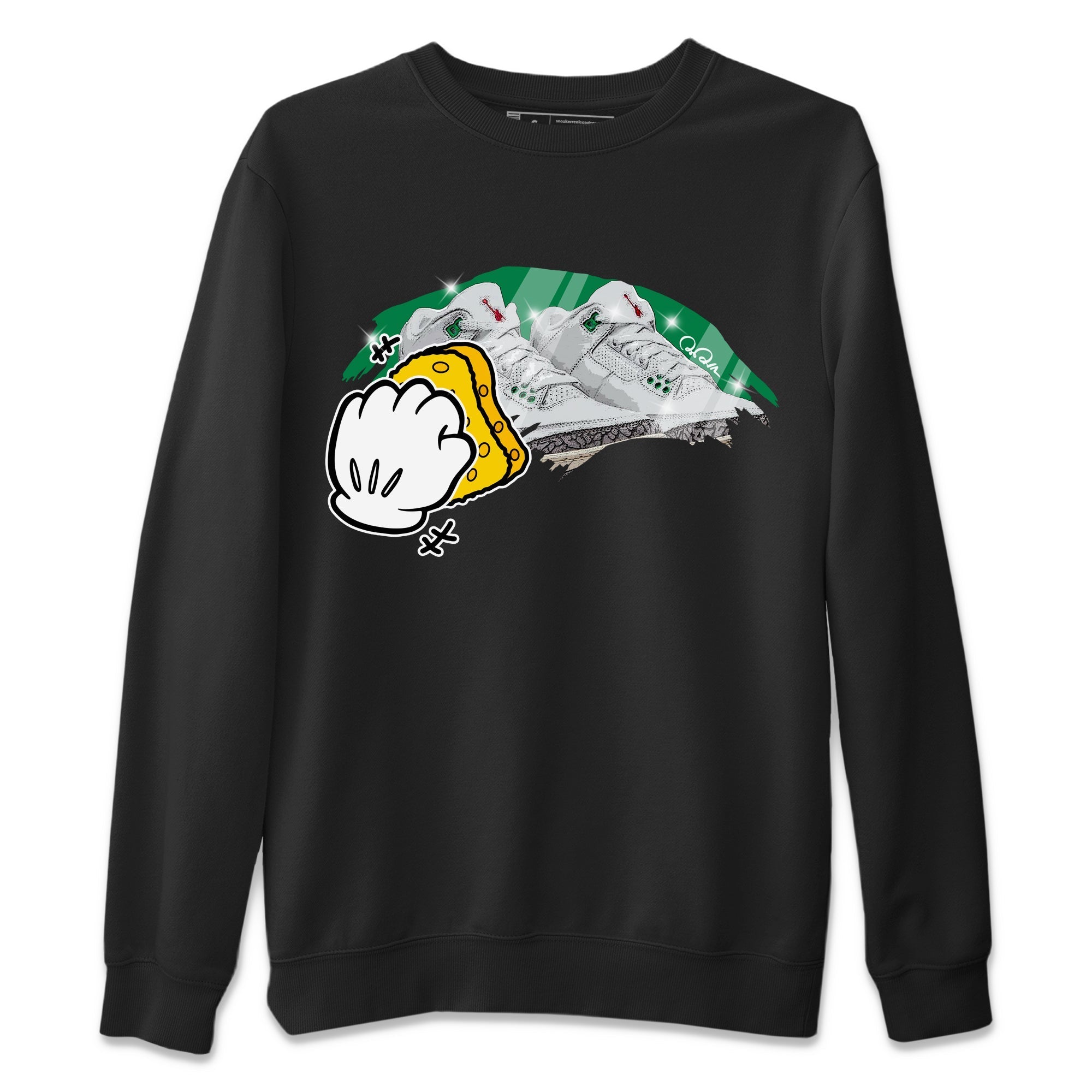 Air Jordan 3 Lucky Green Sneaker Match Tees Wiping Streetwear Sneaker Shirt AJ3 Lucky Green Sneaker Release Tees Unisex Shirts Black 2