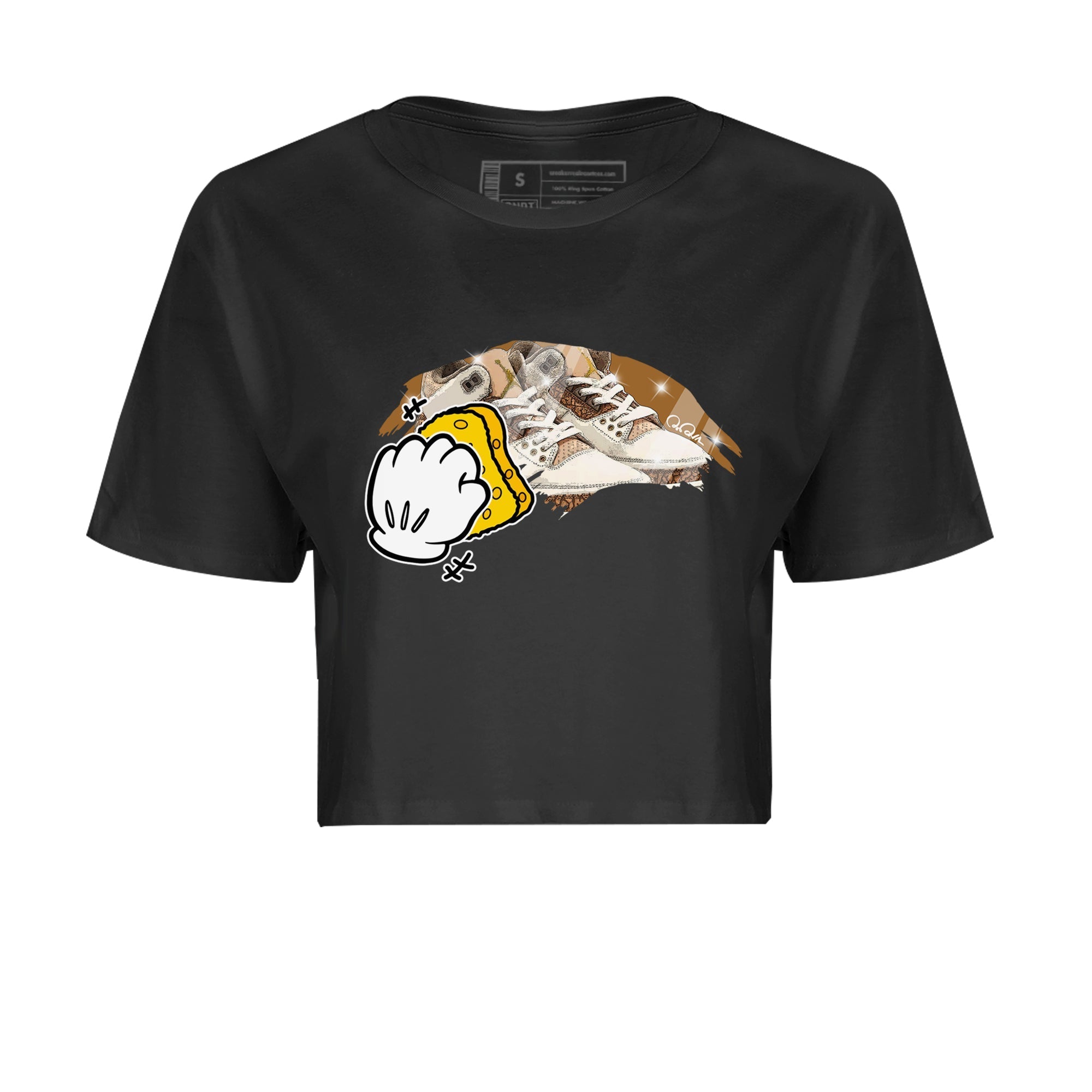 Air Jordan 3 Palomino Sneaker Match Tees Wiping Sneaker Tees AJ3 Palomino Sneaker Release Tees Women's Shirts Black 2