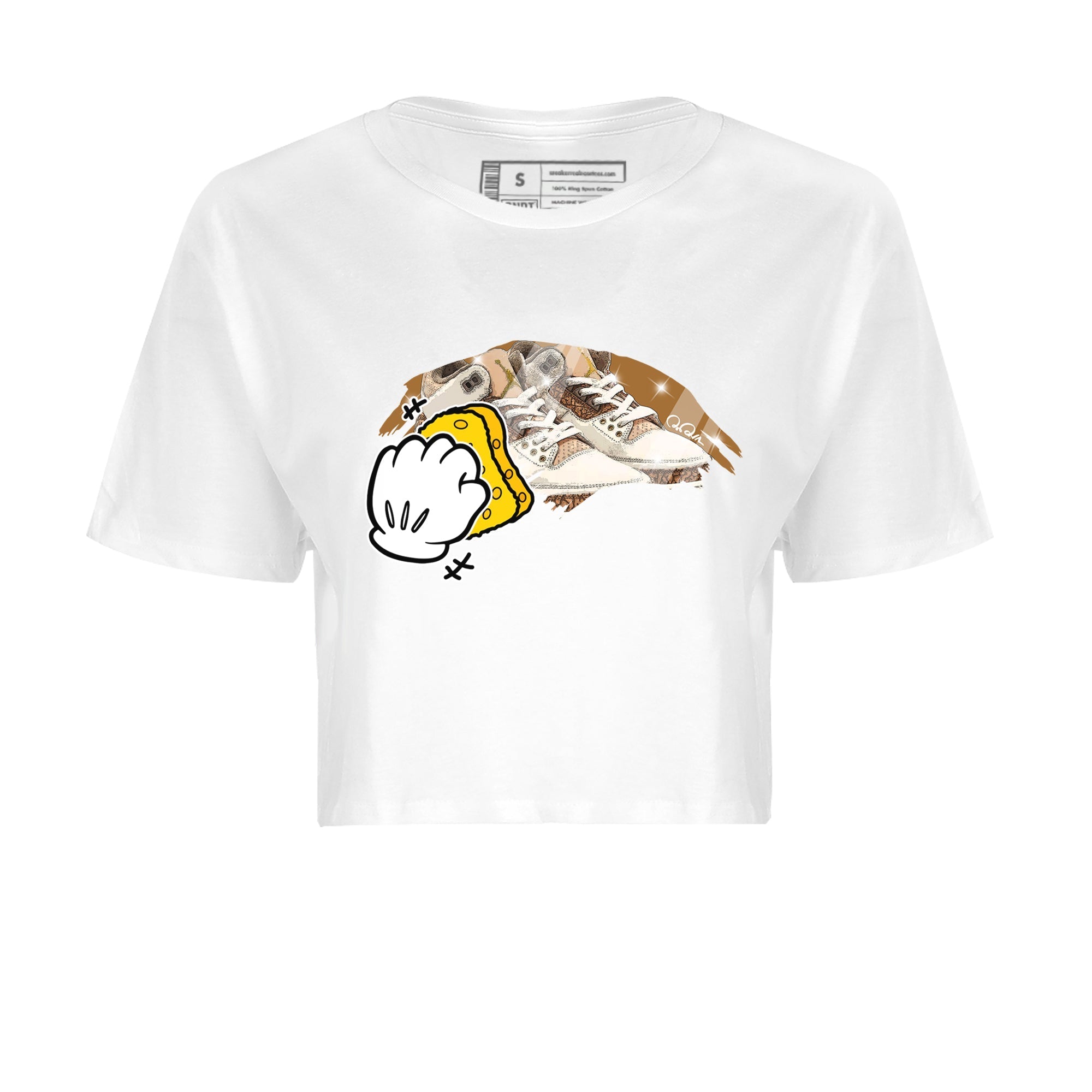 Air Jordan 3 Palomino Sneaker Match Tees Wiping Sneaker Tees AJ3 Palomino Sneaker Release Tees Women's Shirts White 2
