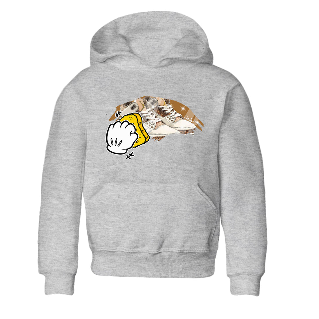 Air Jordan 3 Palomino Sneaker Match Tees Wiping Sneaker Tees AJ3 Palomino Sneaker Release Tees Kids Shirts Heather Grey 2