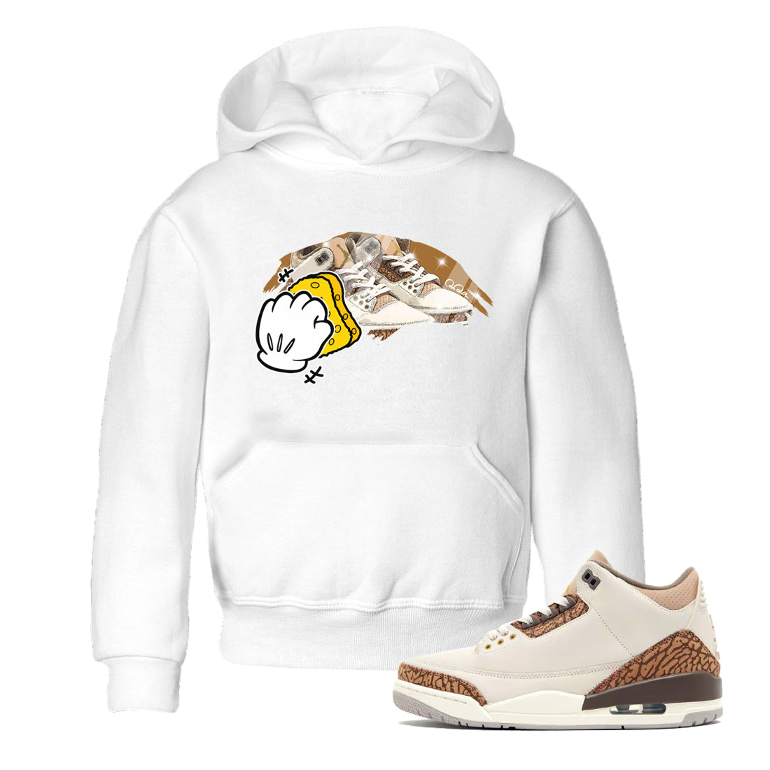 Air Jordan 3 Palomino Sneaker Match Tees Wiping Sneaker Tees AJ3 Palomino Sneaker Release Tees Kids Shirts White 1