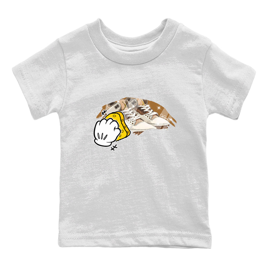 Air Jordan 3 Palomino Sneaker Match Tees Wiping Sneaker Tees AJ3 Palomino Sneaker Release Tees Kids Shirts White 2
