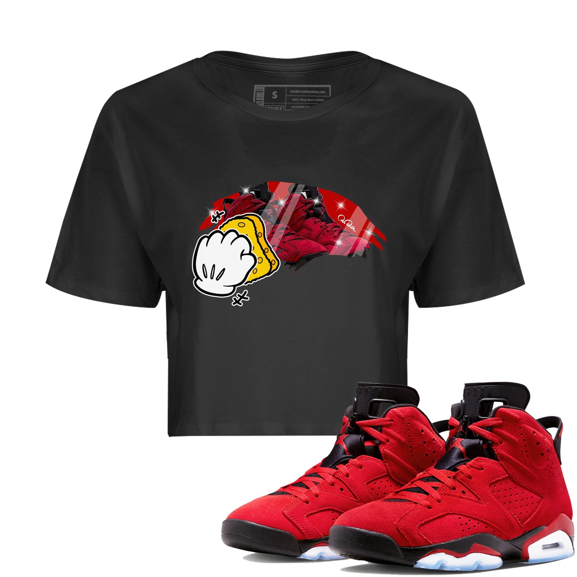 Air Jordan 6 Toro Bravo Sneaker Match Tees Wiping Streetwear Sneaker Shirt AJ6 Toro Bravo Sneaker Release Tees Women's Shirts Black 1