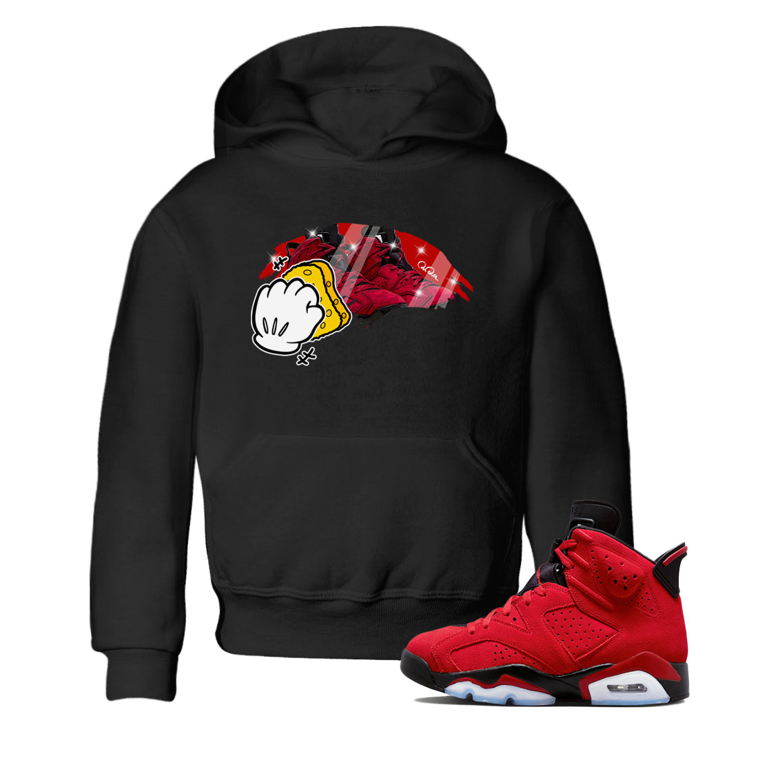 Air Jordan 6 Toro Bravo Sneaker Match Tees Wiping Streetwear Sneaker Shirt AJ6 Toro Bravo Sneaker Release Tees Kids Shirts Black 1