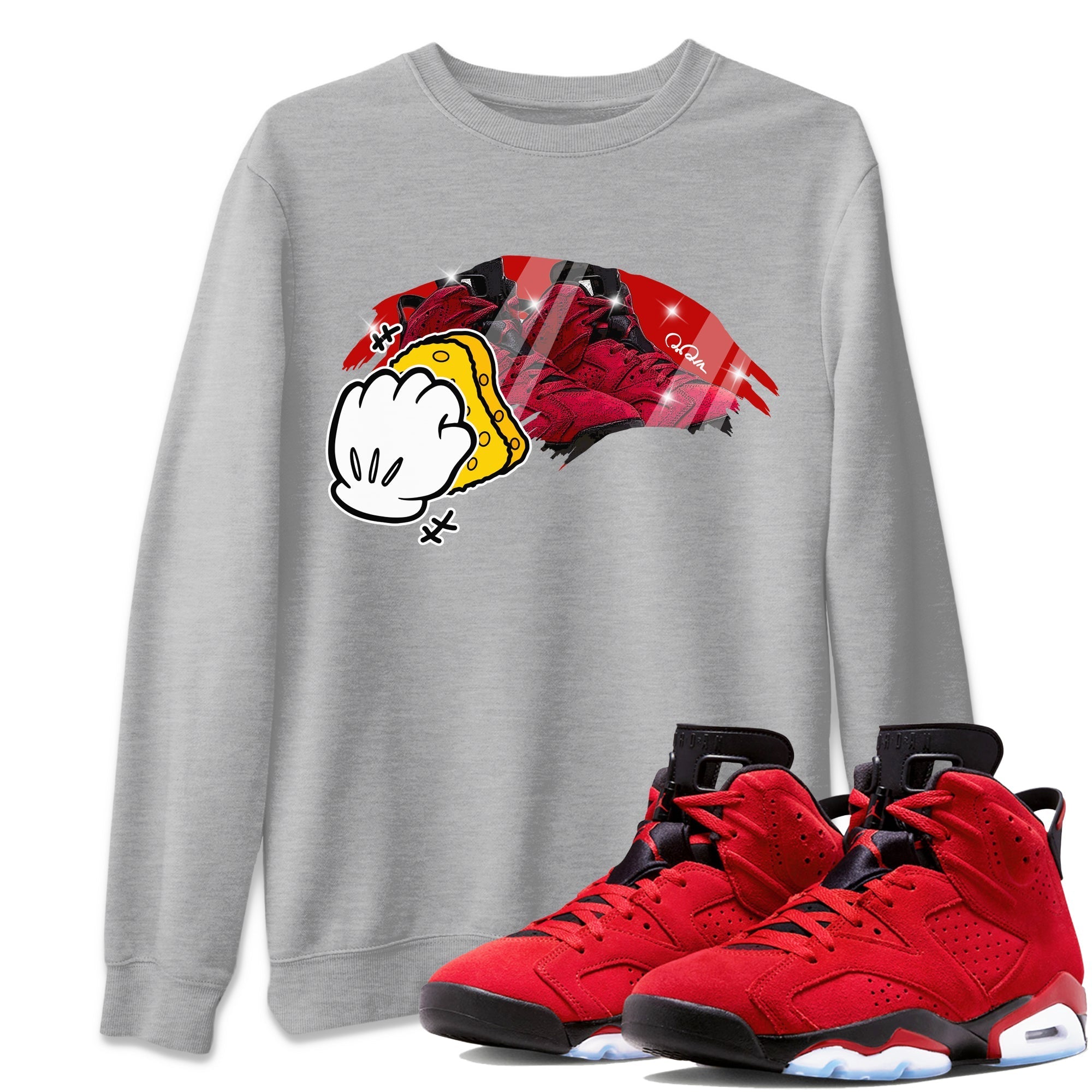 Air Jordan 6 Toro Bravo Sneaker Match Tees Wiping Streetwear Sneaker Shirt AJ6 Toro Bravo Sneaker Release Tees Unisex Shirts Heather Grey 1