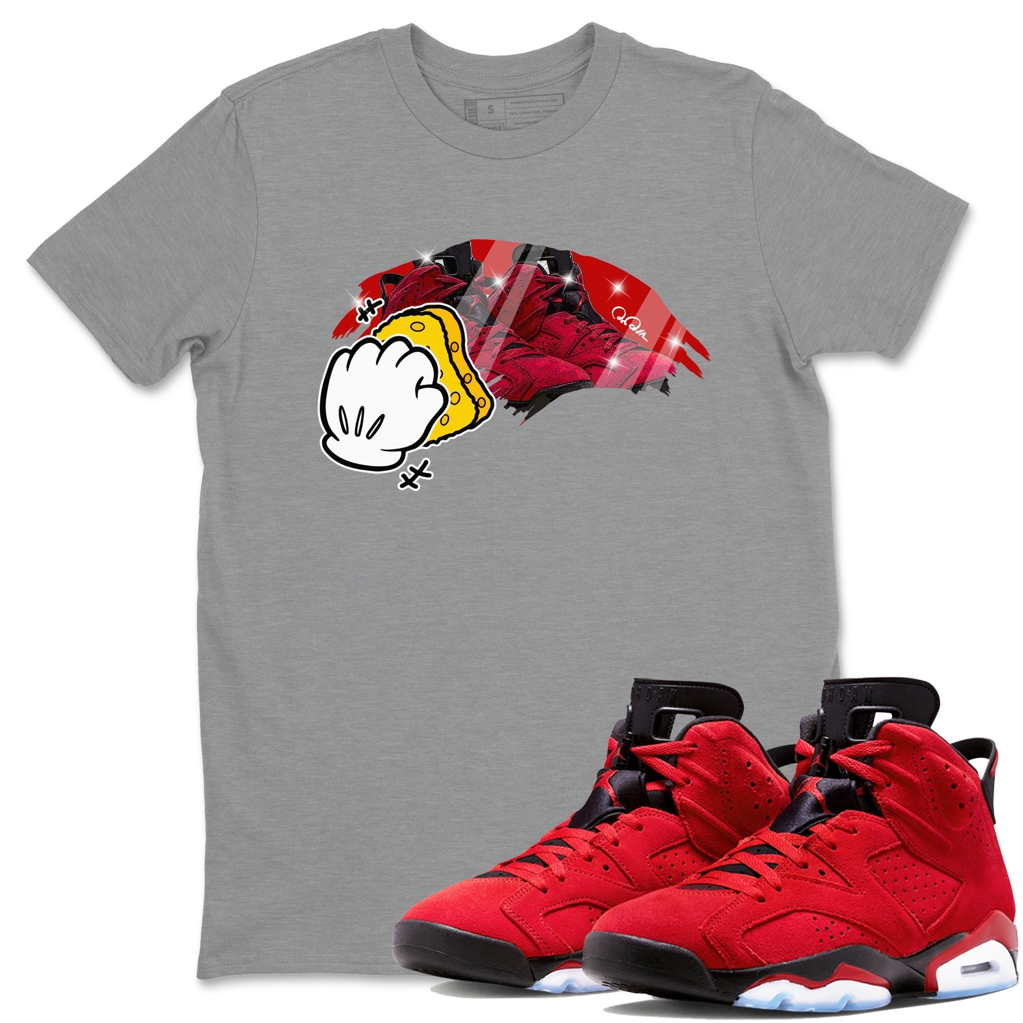 Air Jordan 6 Toro Bravo Sneaker Match Tees Wiping Streetwear Sneaker Shirt AJ6 Toro Bravo Sneaker Release Tees Unisex Shirts Heather Grey 1