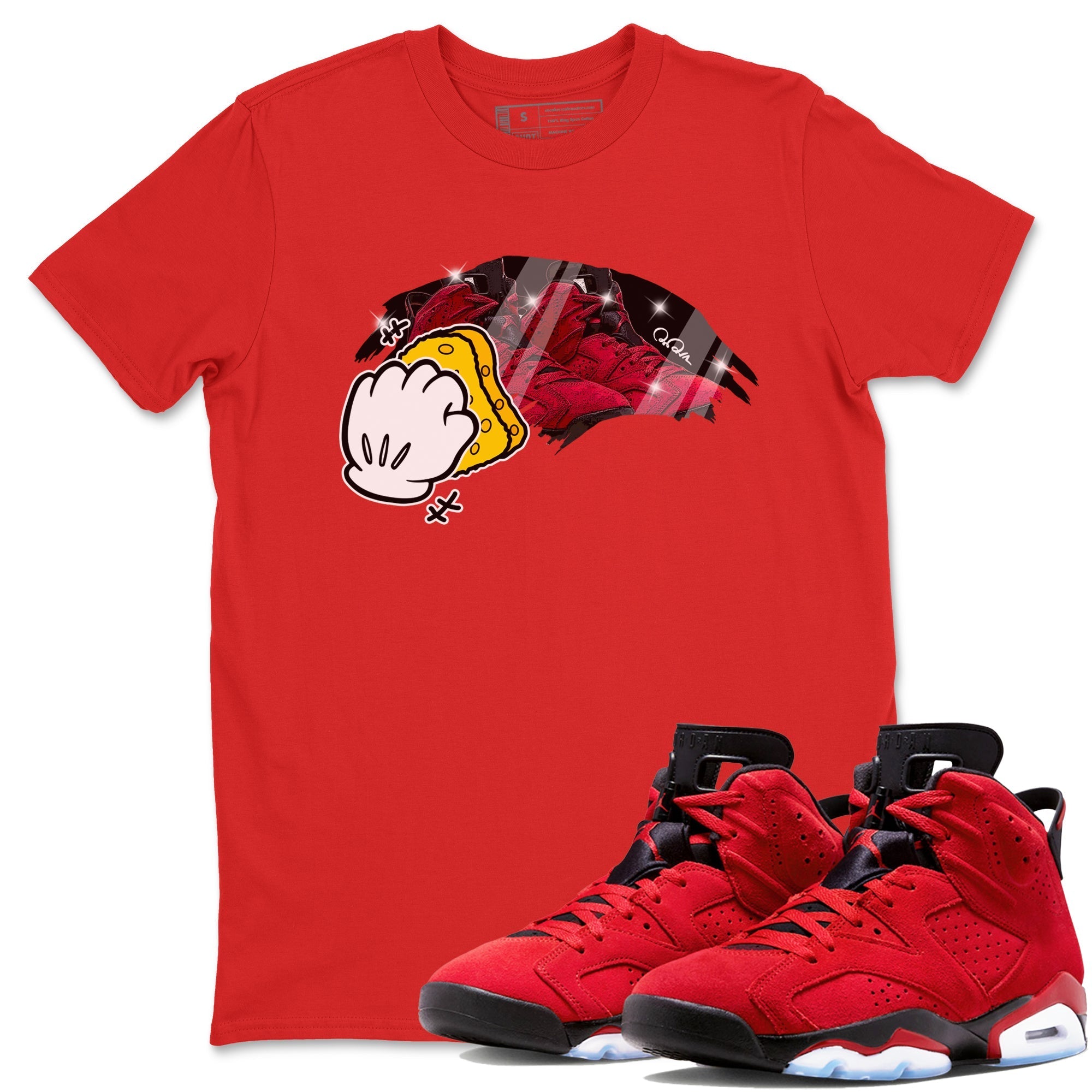 Air Jordan 6 Toro Bravo Sneaker Match Tees Wiping Streetwear Sneaker Shirt AJ6 Toro Bravo Sneaker Release Tees Unisex Shirts Red 1