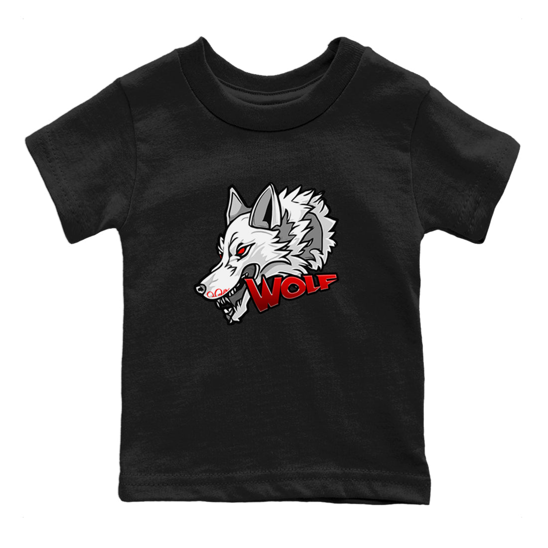 Air Jordan 13 Wolf Grey Sneaker Match Tees Wolf Head Sneaker Tees AJ13 Wolf Grey Sneaker Release Tees Kids Shirts Black 2
