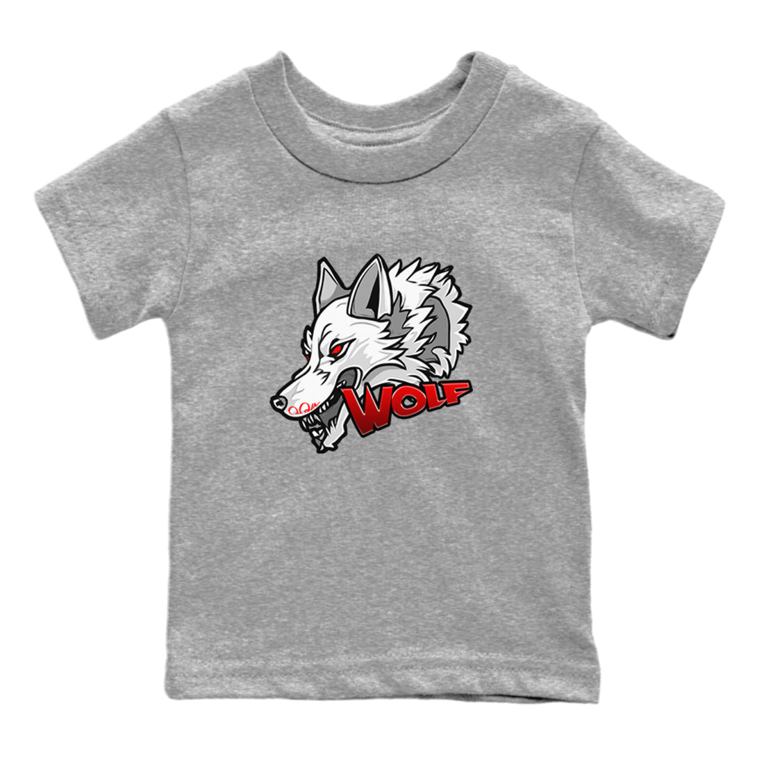 Air Jordan 13 Wolf Grey Sneaker Match Tees Wolf Head Sneaker Tees AJ13 Wolf Grey Sneaker Release Tees Kids Shirts Heather Grey 2