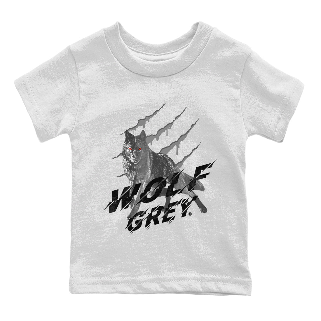 Air Jordan 13 Wolf Grey Sneaker Match Tees Wolf Scratch Sneaker Tees Air Jordan 13 Retro Wolf Grey T-Shirt Kids Shirts White 2
