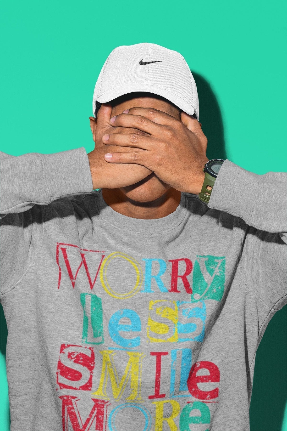 Dunk Free 99 White Sneaker Match Tees Worry Less Smile More Sneaker Tees Dunk Free 99 White Jordan to match sneaker T-Shirt Crew Neck Shirts